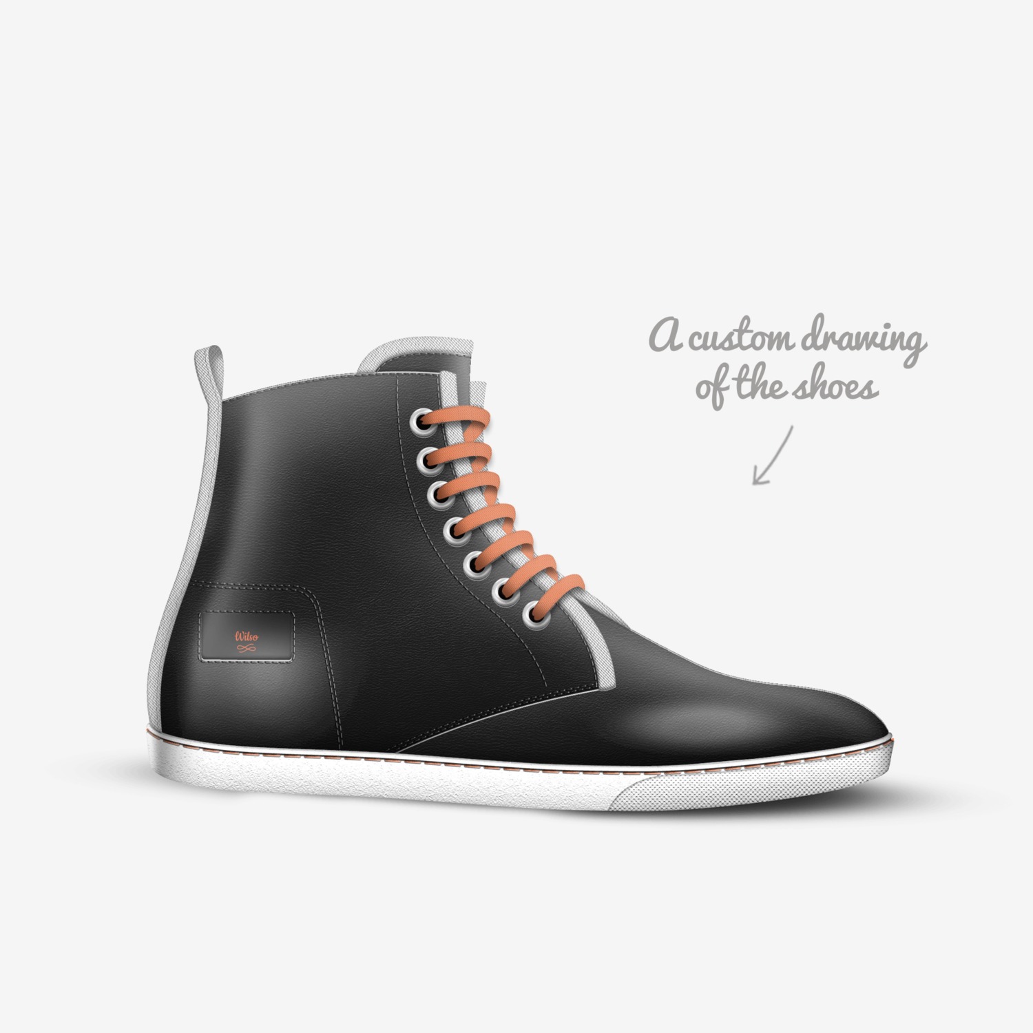 Wilso custom made in Italy shoes by Lamonte Mills | Sketch view