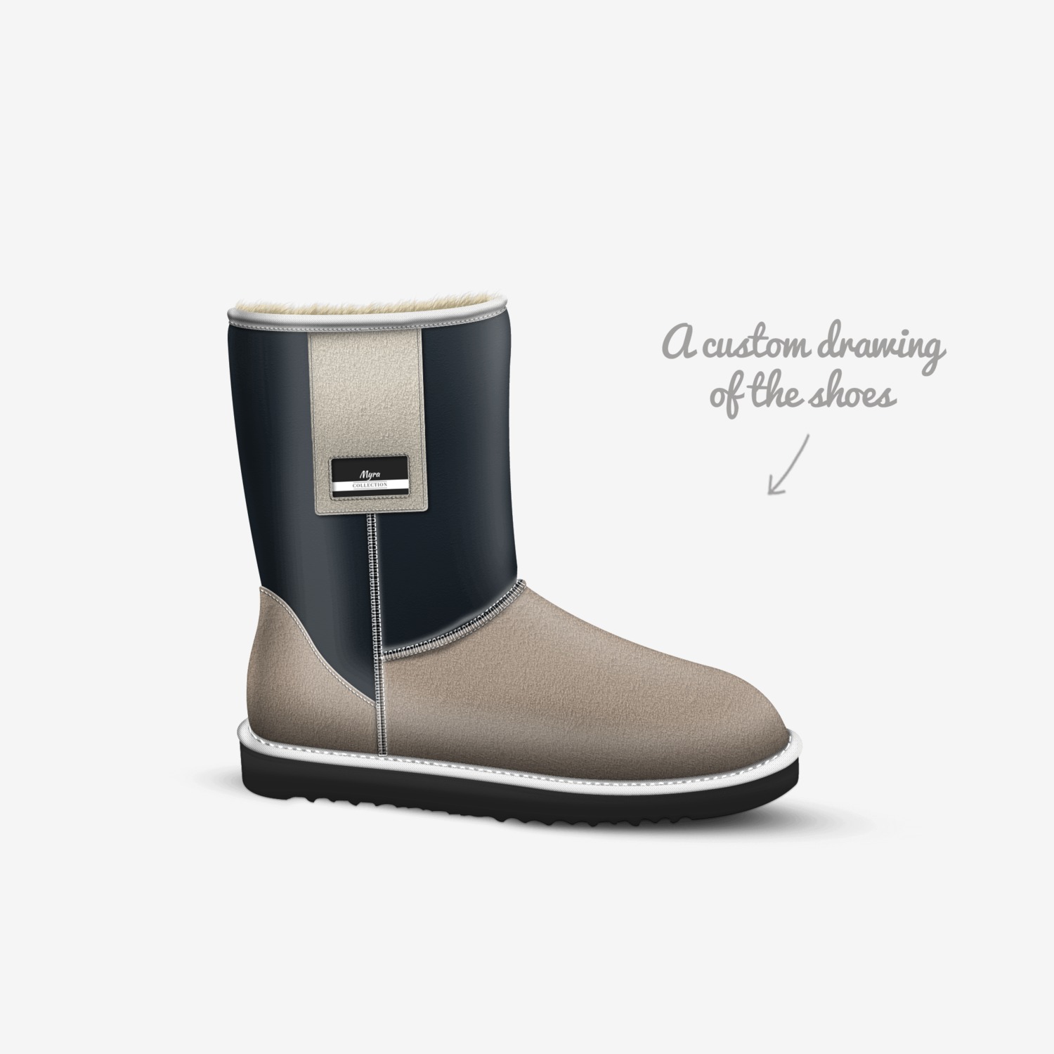 myra custom made in Italy shoes by Mythri | Sketch view