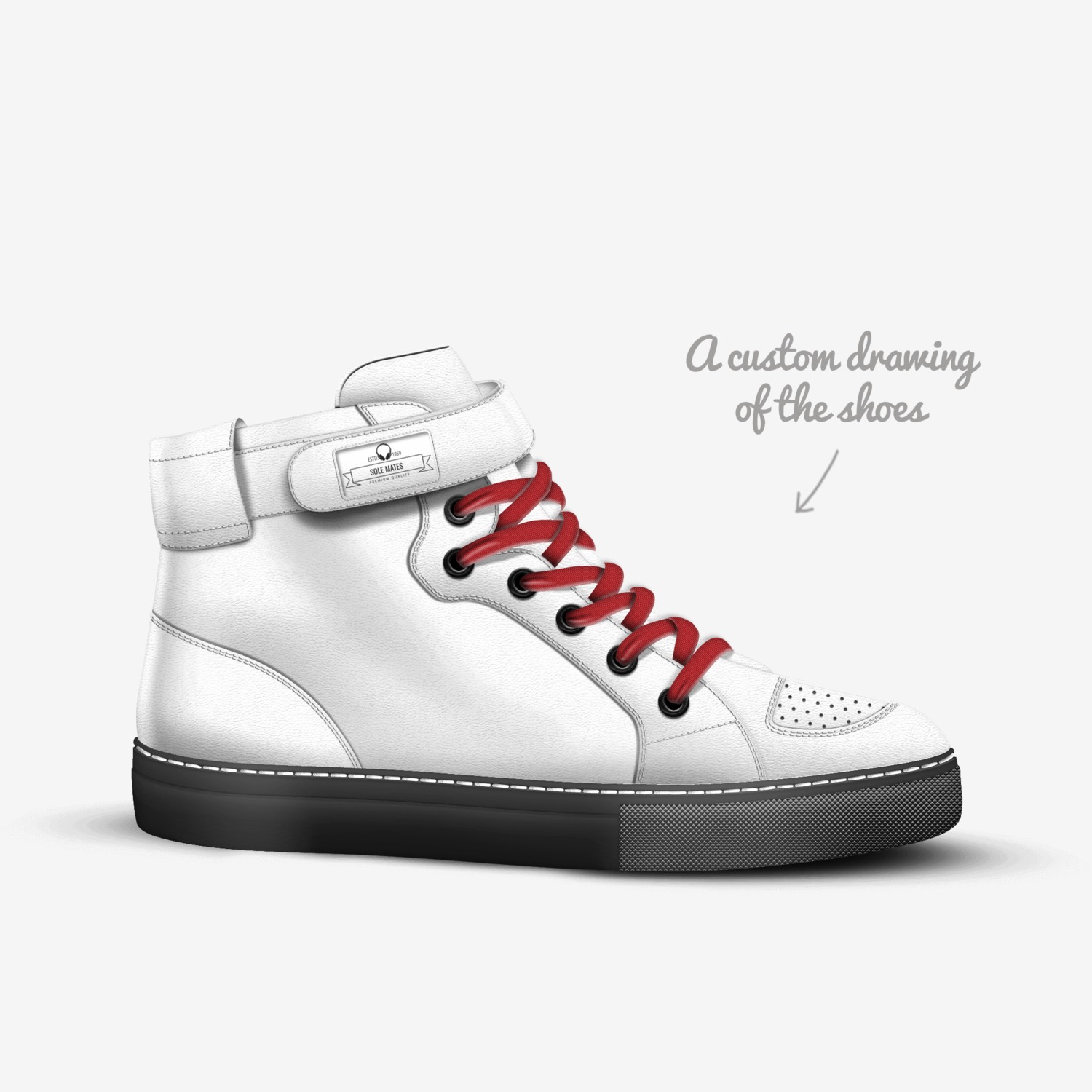 Sole Mates  custom made in Italy shoes by Israel Miller | Sketch view