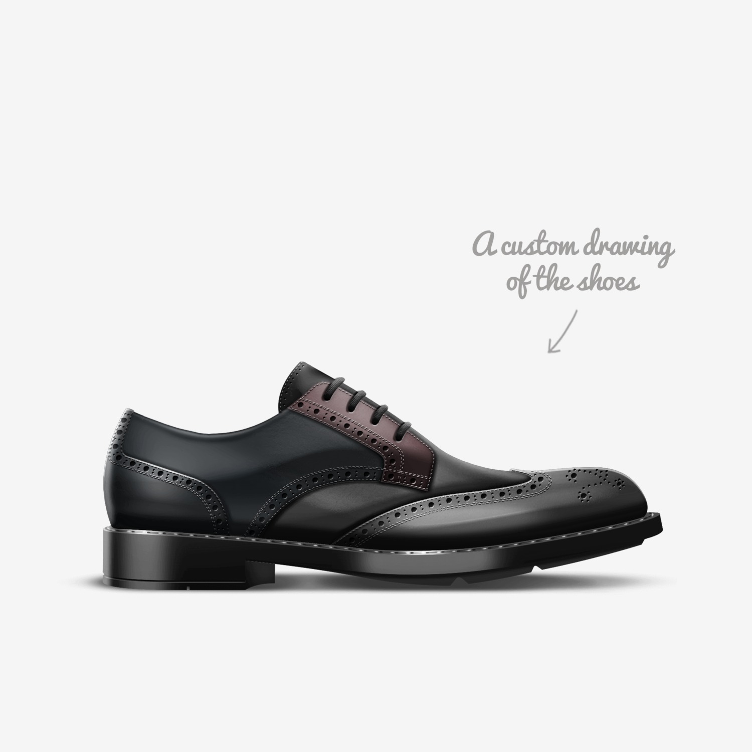 This is a shoe custom made in Italy shoes by Josh Habing | Sketch view