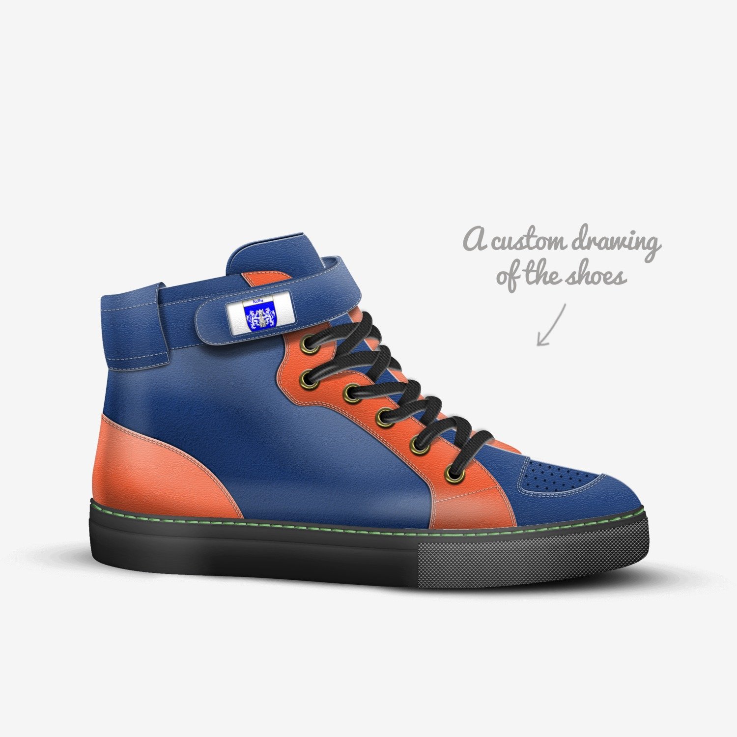 City of champions  custom made in Italy shoes by Aidan Kelly | Sketch view