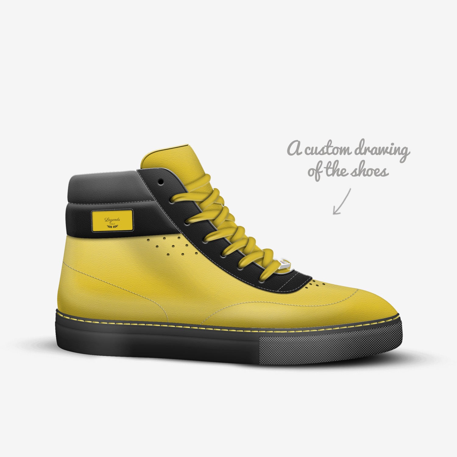 Legends custom made in Italy shoes by Throne Fleming | Sketch view