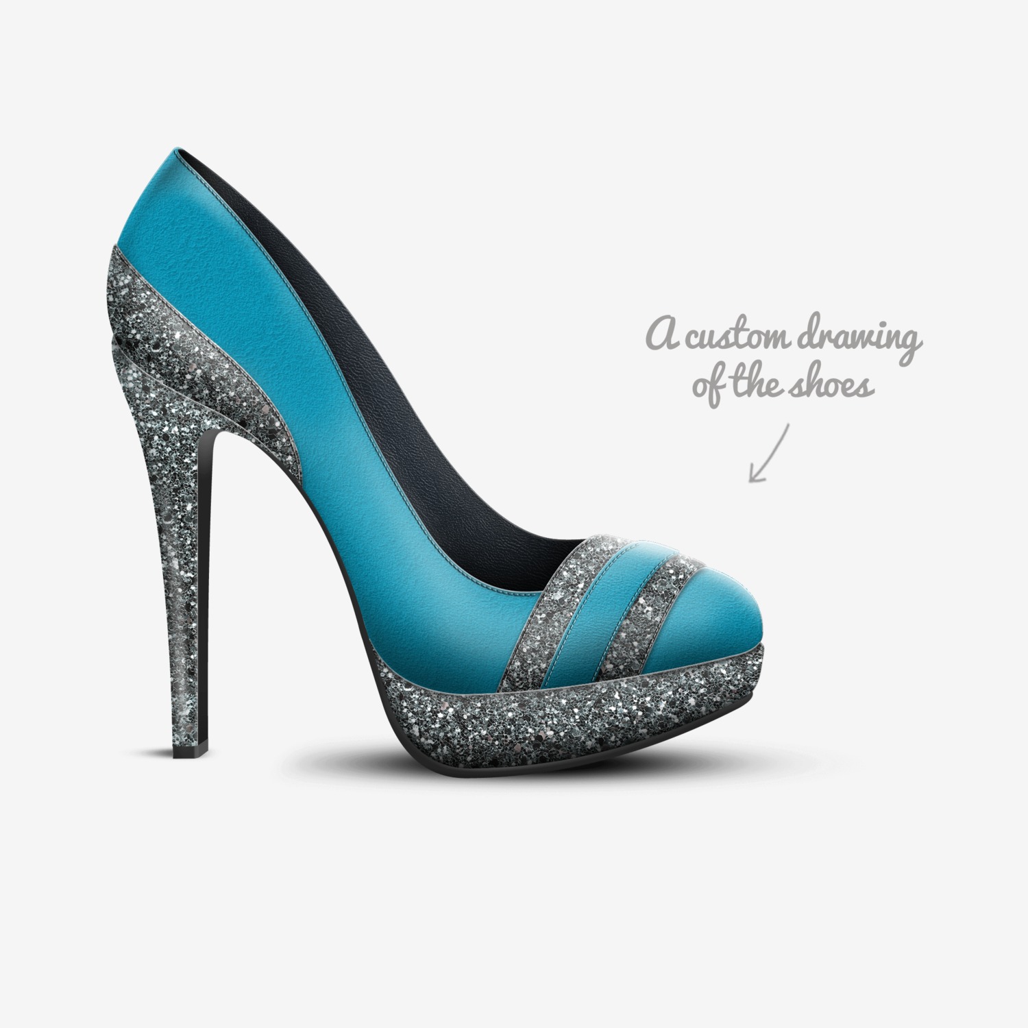 fusun custom made in Italy shoes by Farzana Mir | Sketch view