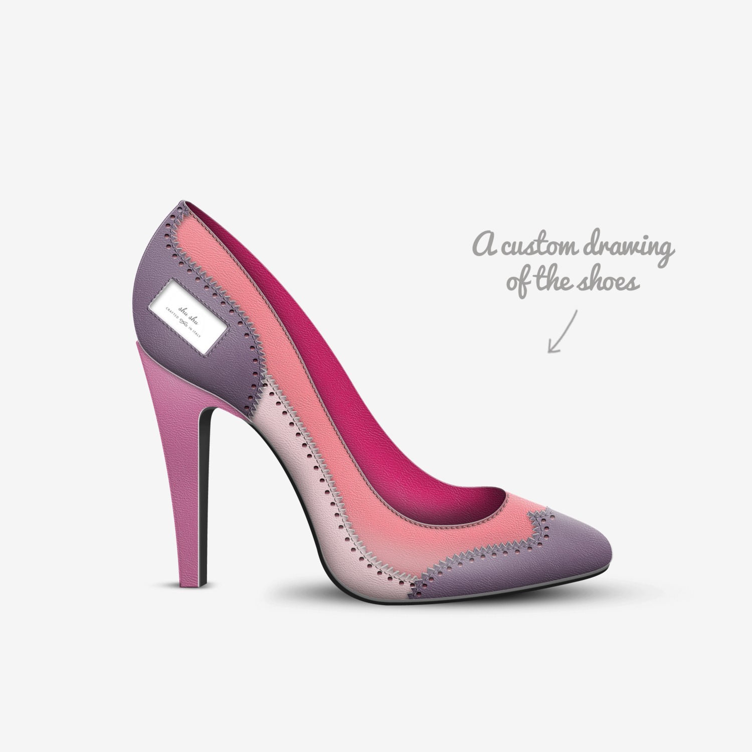 shu shu custom made in Italy shoes by Diana Doncheva | Sketch view