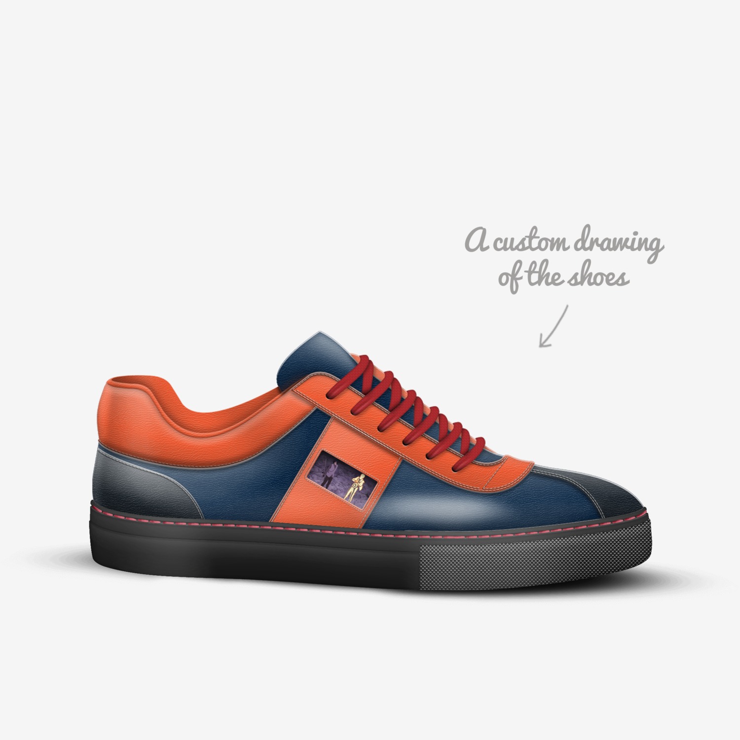 Naruto and Sasuke custom made in Italy shoes by Ethan Connors | Sketch view