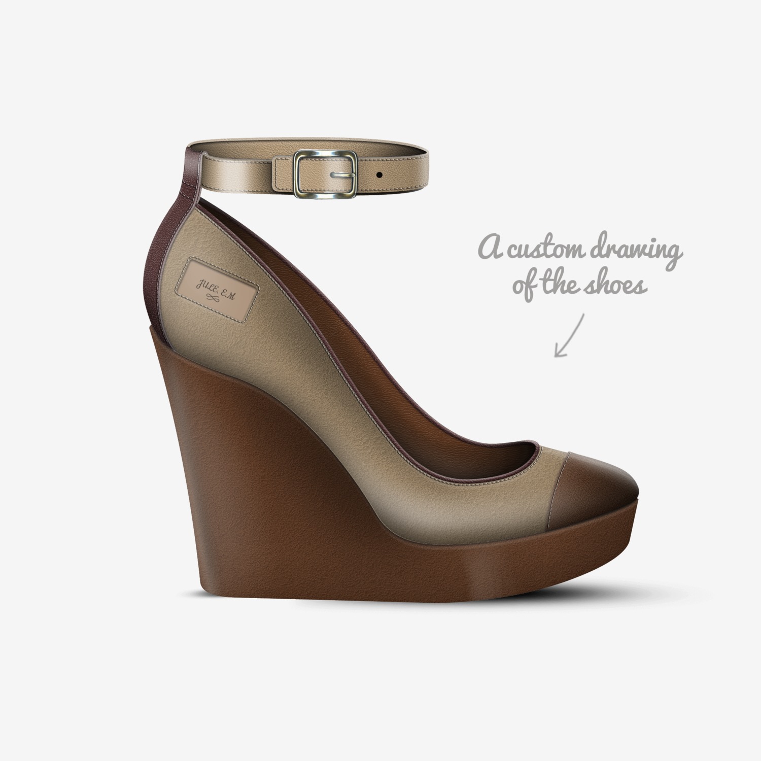 JULE. E.M custom made in Italy shoes by Ramon Blacqc-zarr | Sketch view