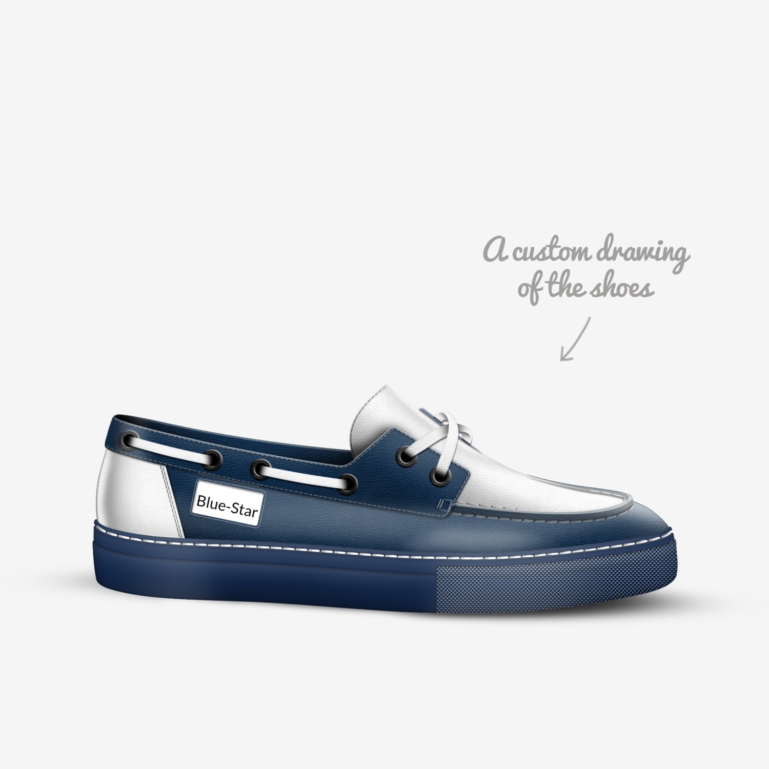Blue-Stars custom made in Italy shoes by Justin Miller | Sketch view