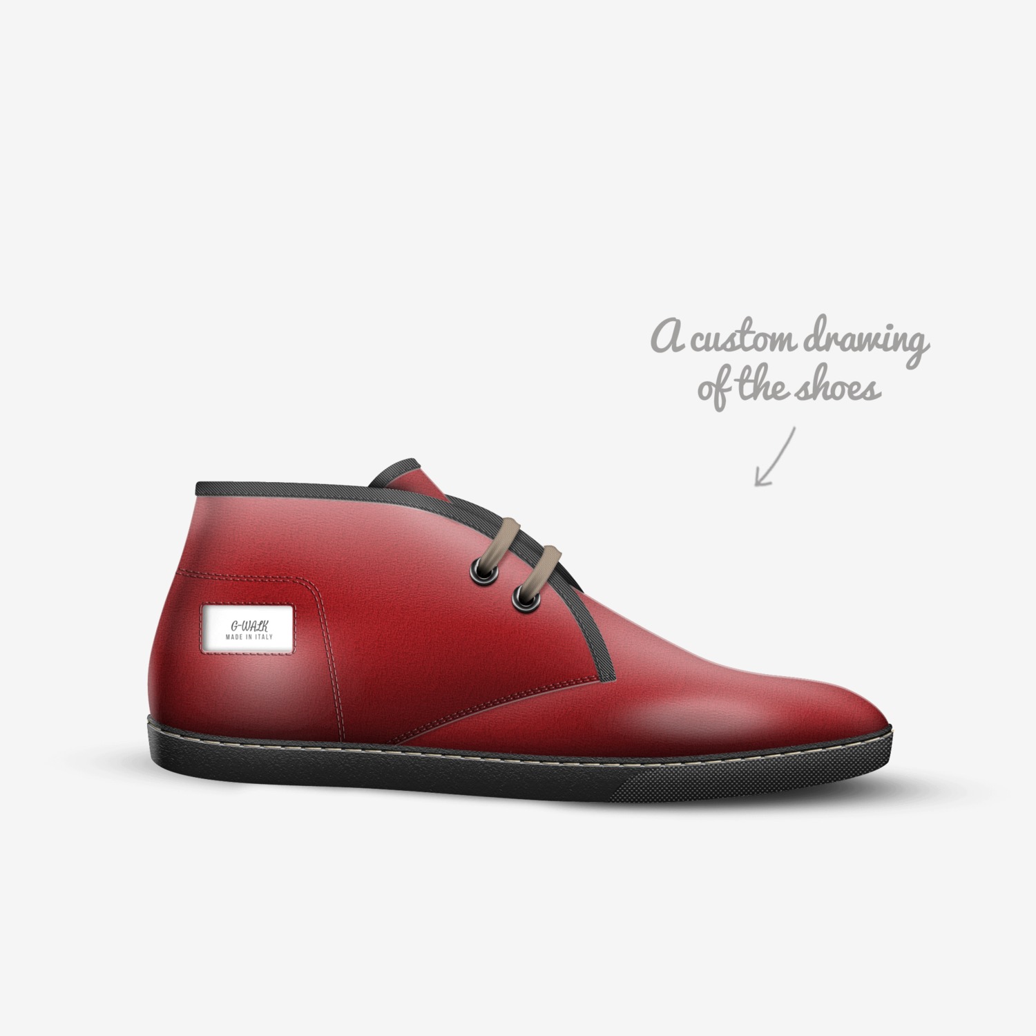 G-WALK custom made in Italy shoes by Dorian Moore | Sketch view