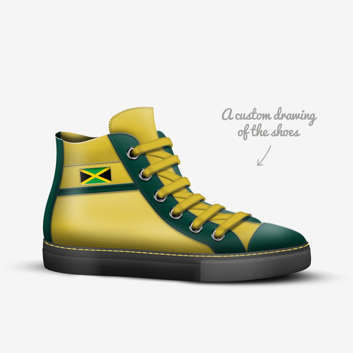 Jamaican Stylz custom made in Italy shoes by Natasha Robinson | Sketch view