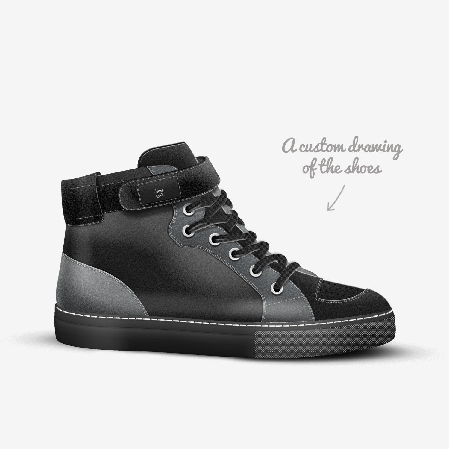 Temo custom made in Italy shoes by Artemio Ojeda | Sketch view