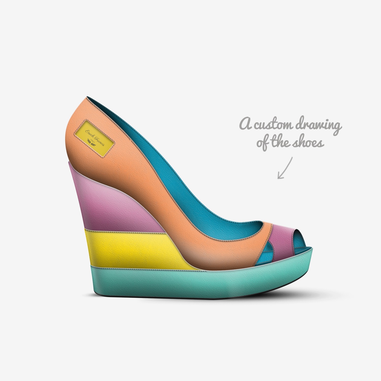 Enoch Francis custom made in Italy shoes by James Stinson | Sketch view