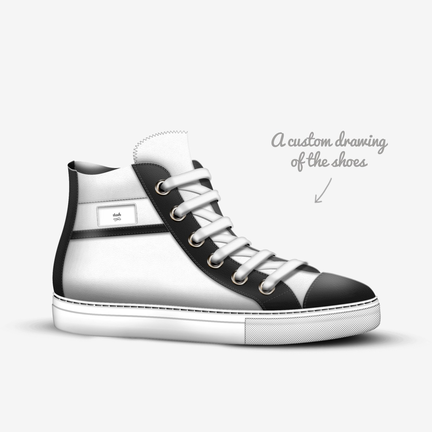 stash custom made in Italy shoes by Stephen Santulli | Sketch view