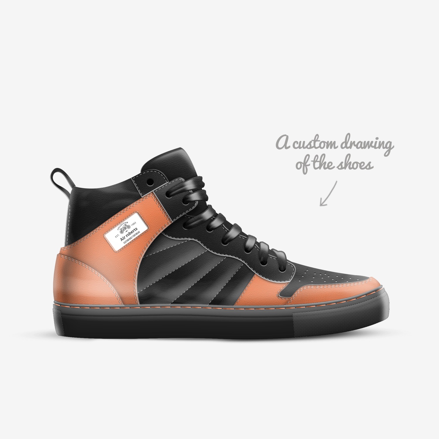 Air roberts custom made in Italy shoes by Jereden Wayne Brooks Jr | Sketch view