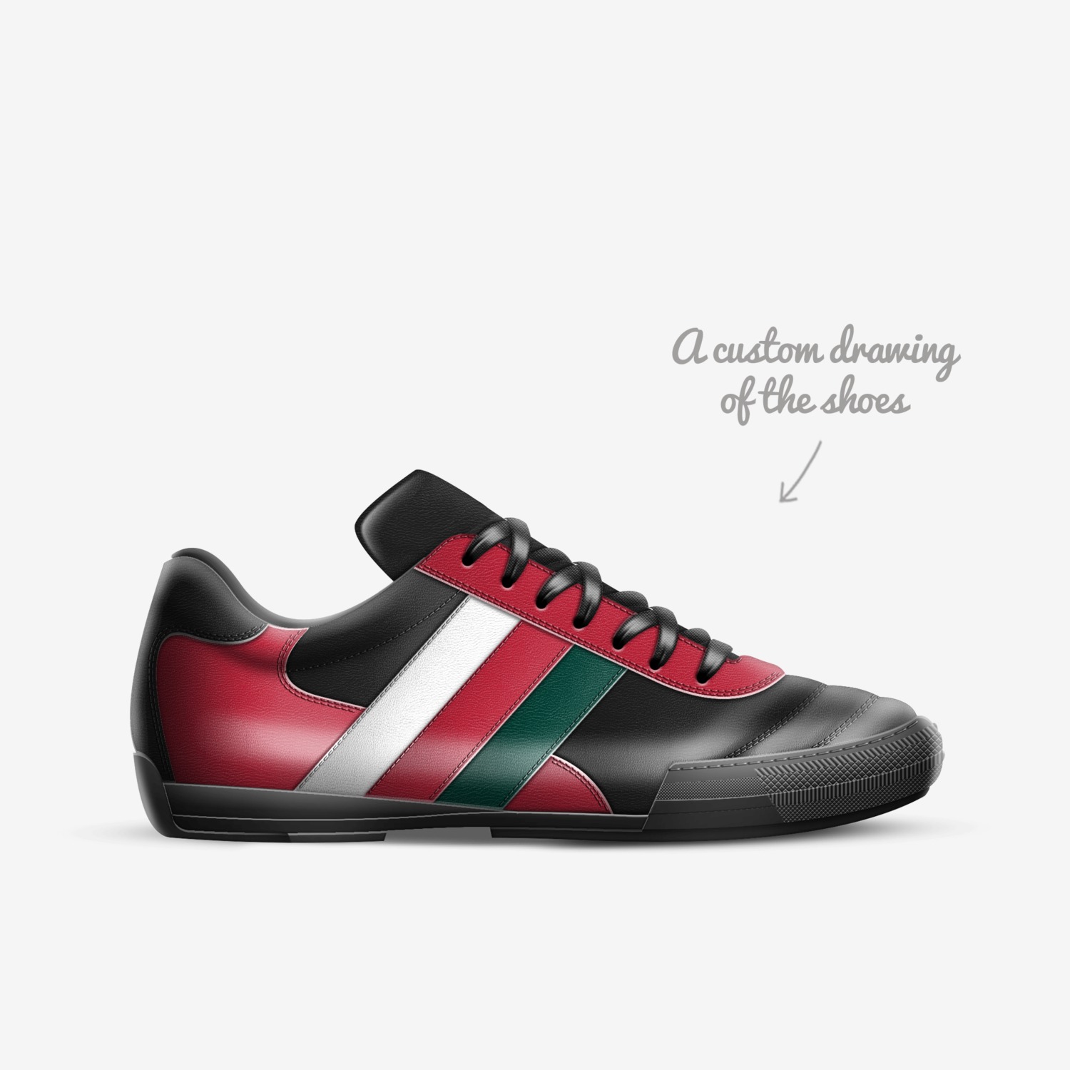 Khaleej custom made in Italy shoes by Mahmood Hussain | Sketch view