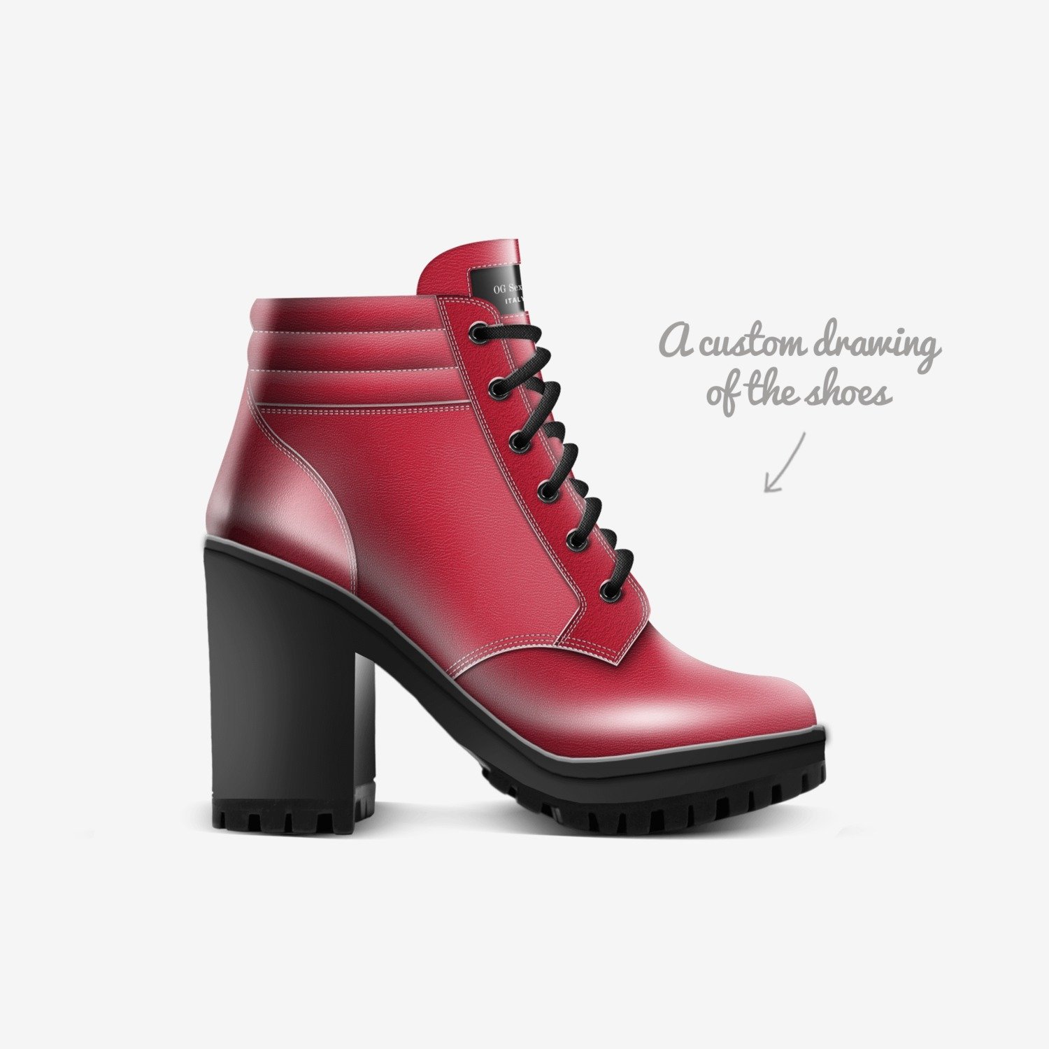 OG Sexual custom made in Italy shoes by Samanta Madonna | Sketch view