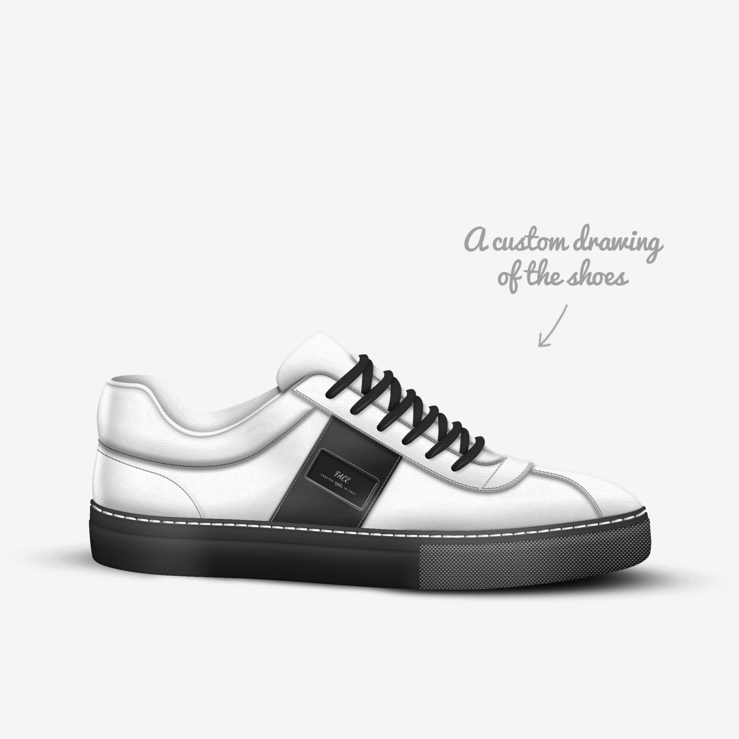 FACE custom made in Italy shoes by Nj Fuego | Sketch view