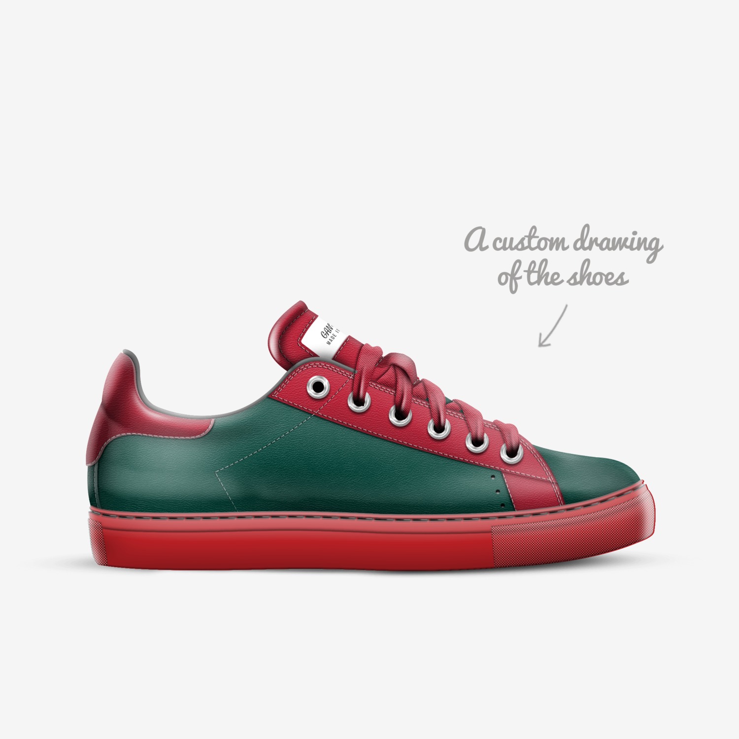 GANGGG custom made in Italy shoes by Damarion Cockrell | Sketch view