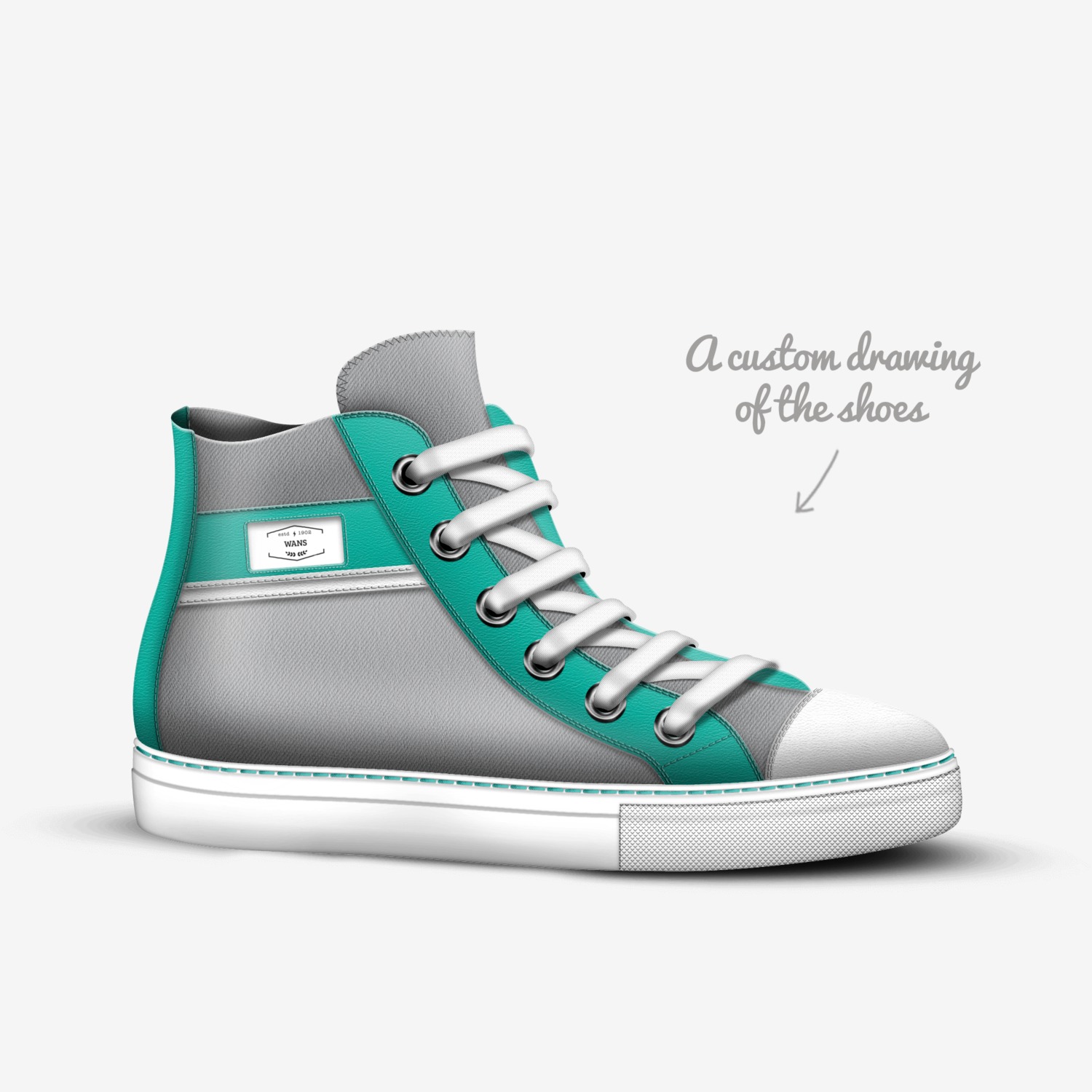 wans custom made in Italy shoes by Caroline Mcdevitt | Sketch view