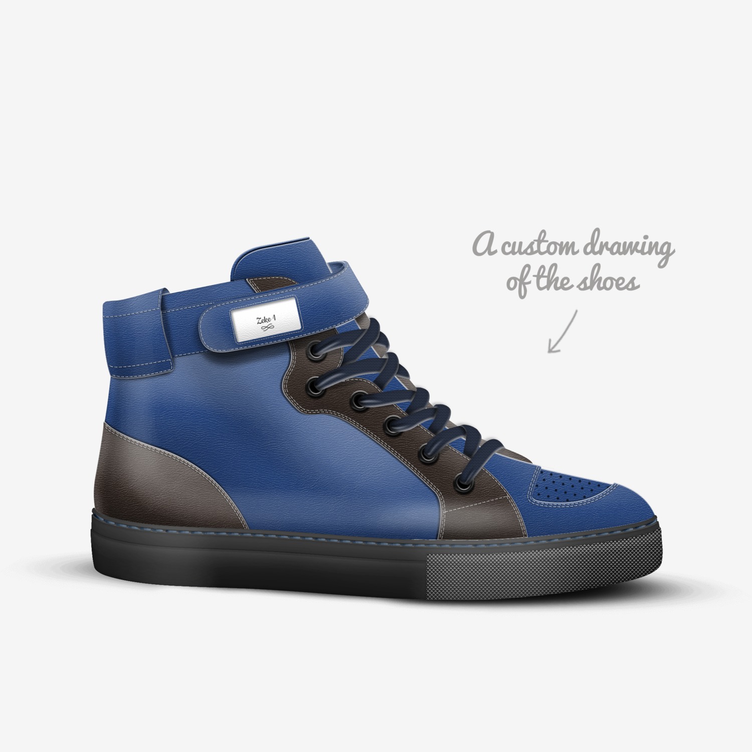Zeke 1 custom made in Italy shoes by Zyaaron Malik Shepherd | Sketch view