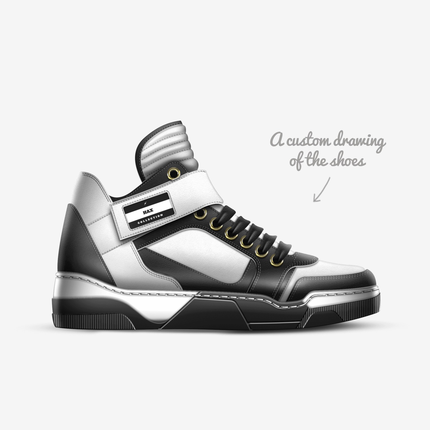 HAX custom made in Italy shoes by Nate Morell | Sketch view