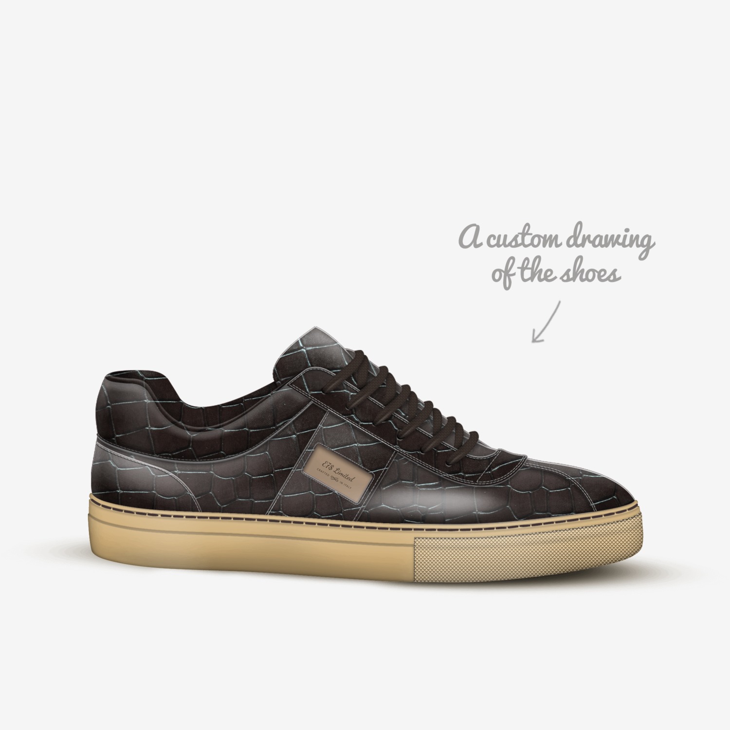 E7$ Limited custom made in Italy shoes by Lateef Williams | Sketch view