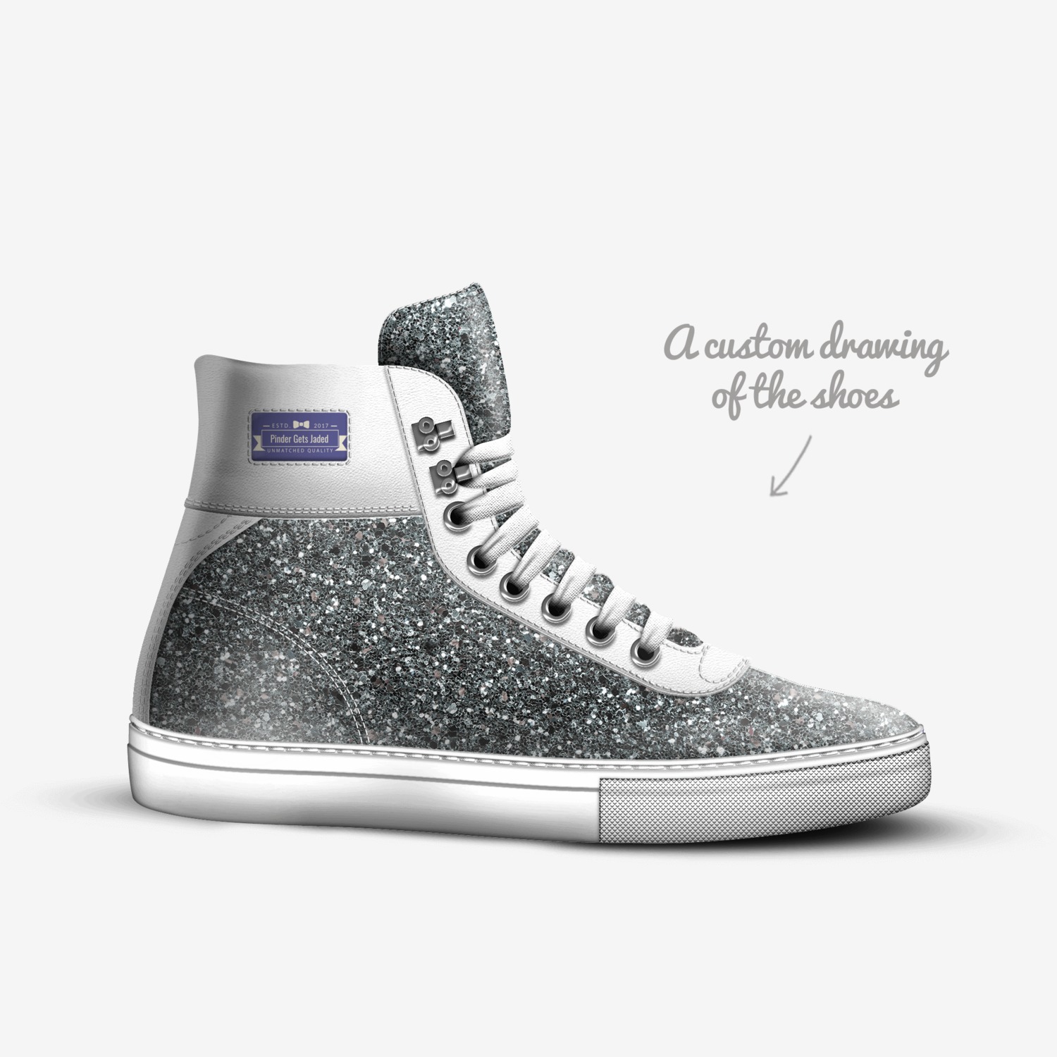 Pinder Gets Jaded custom made in Italy shoes by Jade Mandel | Sketch view