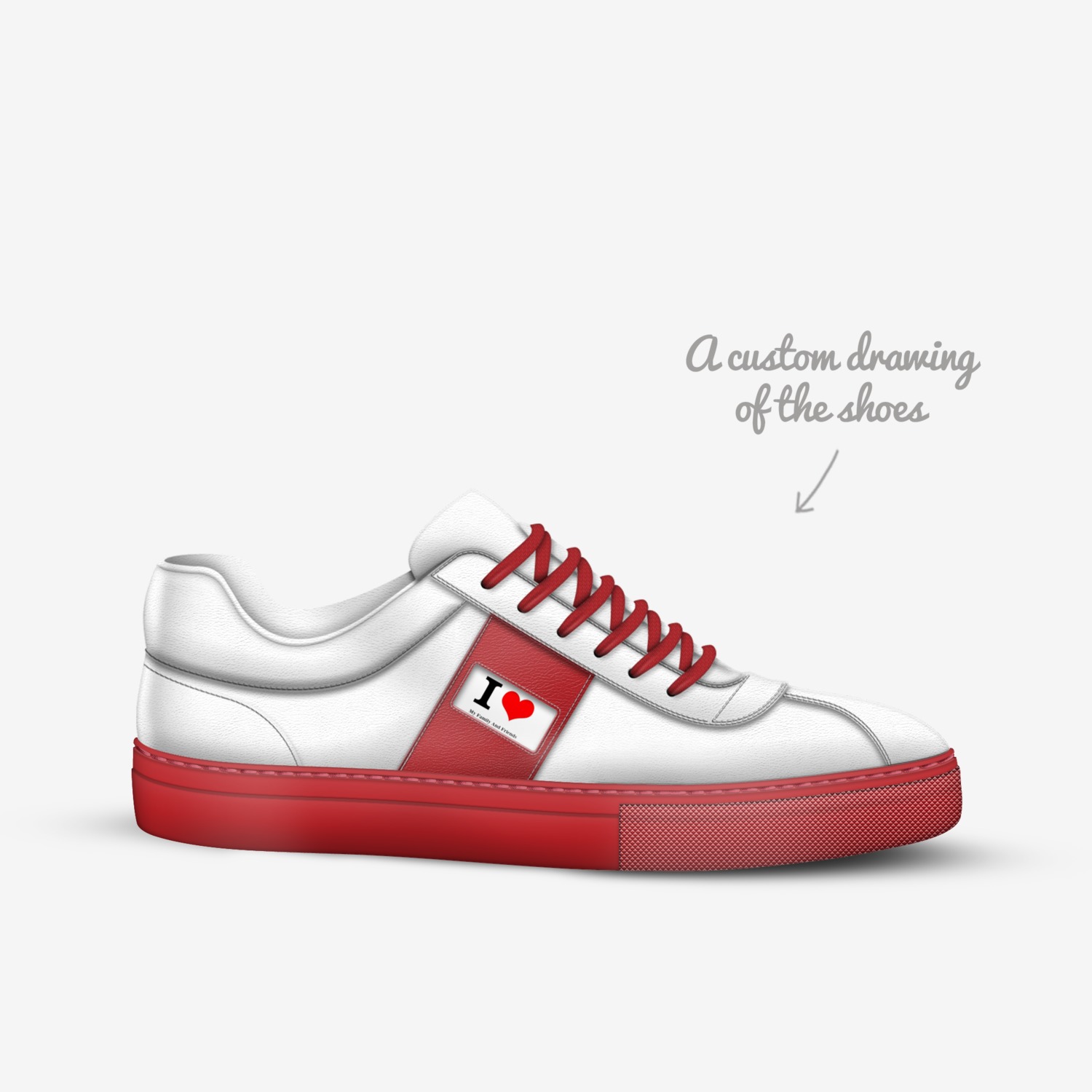 ILoveMyFamilyAndFirend custom made in Italy shoes by I Love My Family And Friends   | Sketch view