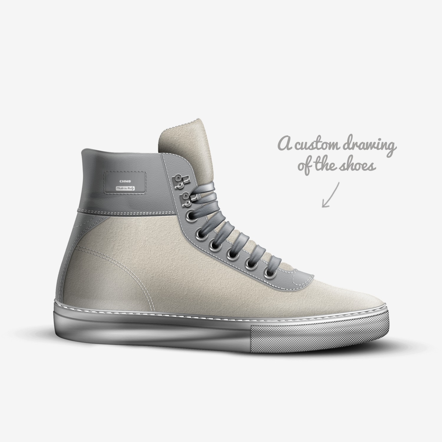 CHMD custom made in Italy shoes by Sarastine Richey | Sketch view