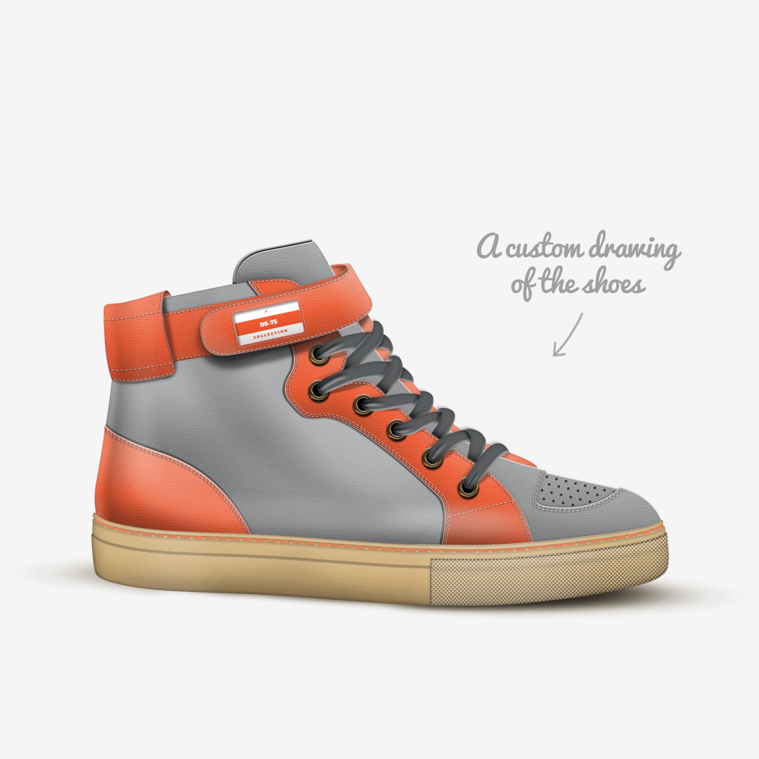 DS-75 custom made in Italy shoes by David Smith | Sketch view