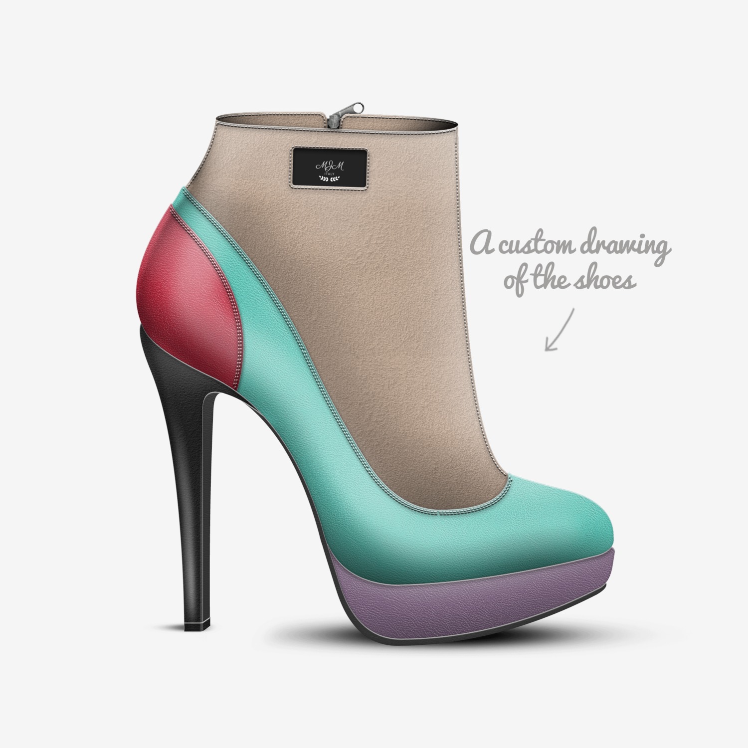 MJM custom made in Italy shoes by Mariam | Sketch view