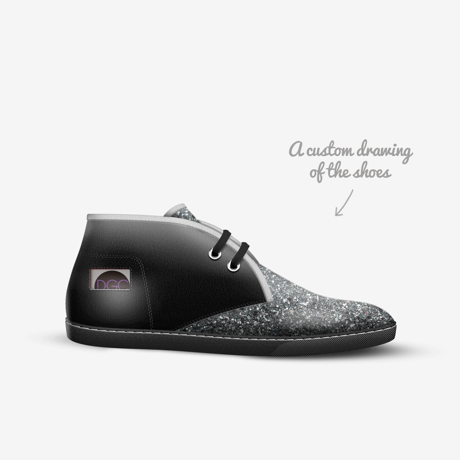 DGC custom made in Italy shoes by Demetrius Smith | Sketch view