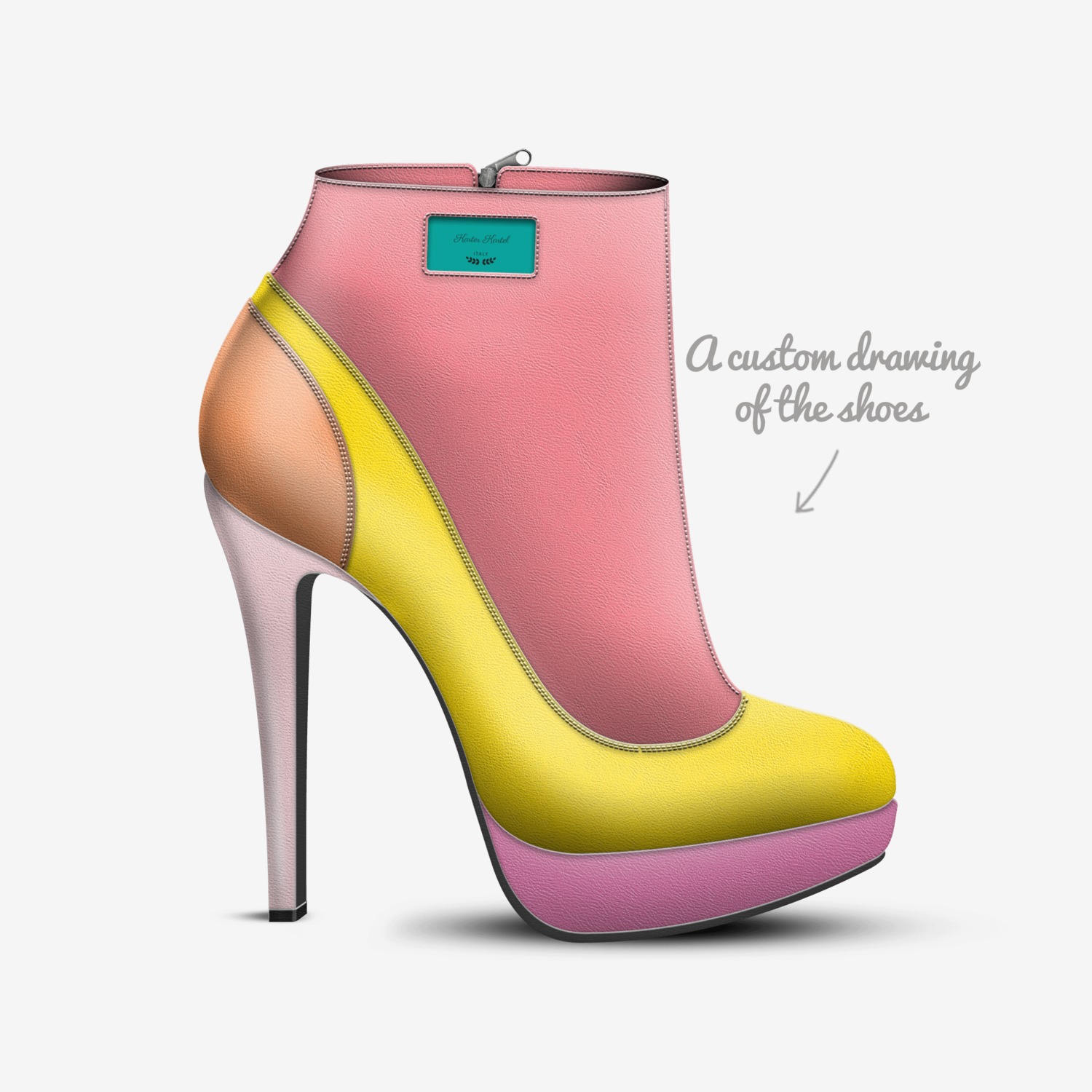 Karter Kartel custom made in Italy shoes by Azia | Sketch view