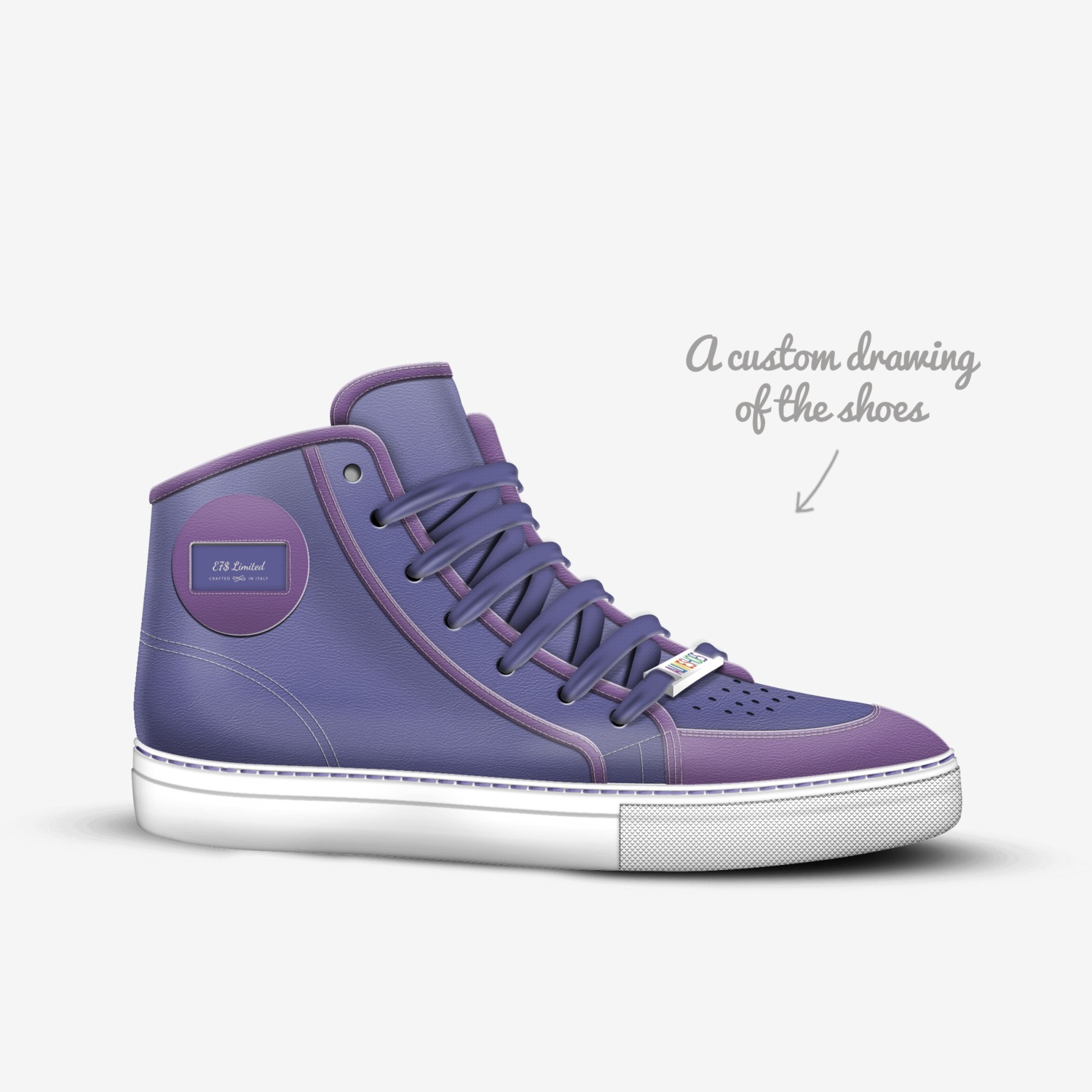 E7$ Limited custom made in Italy shoes by Lateef Williams | Sketch view