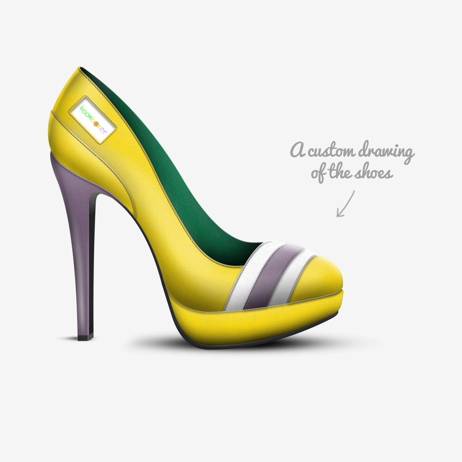 BoomBoxer shoes custom made in Italy shoes by Caelan Adrianne Jacks | Sketch view