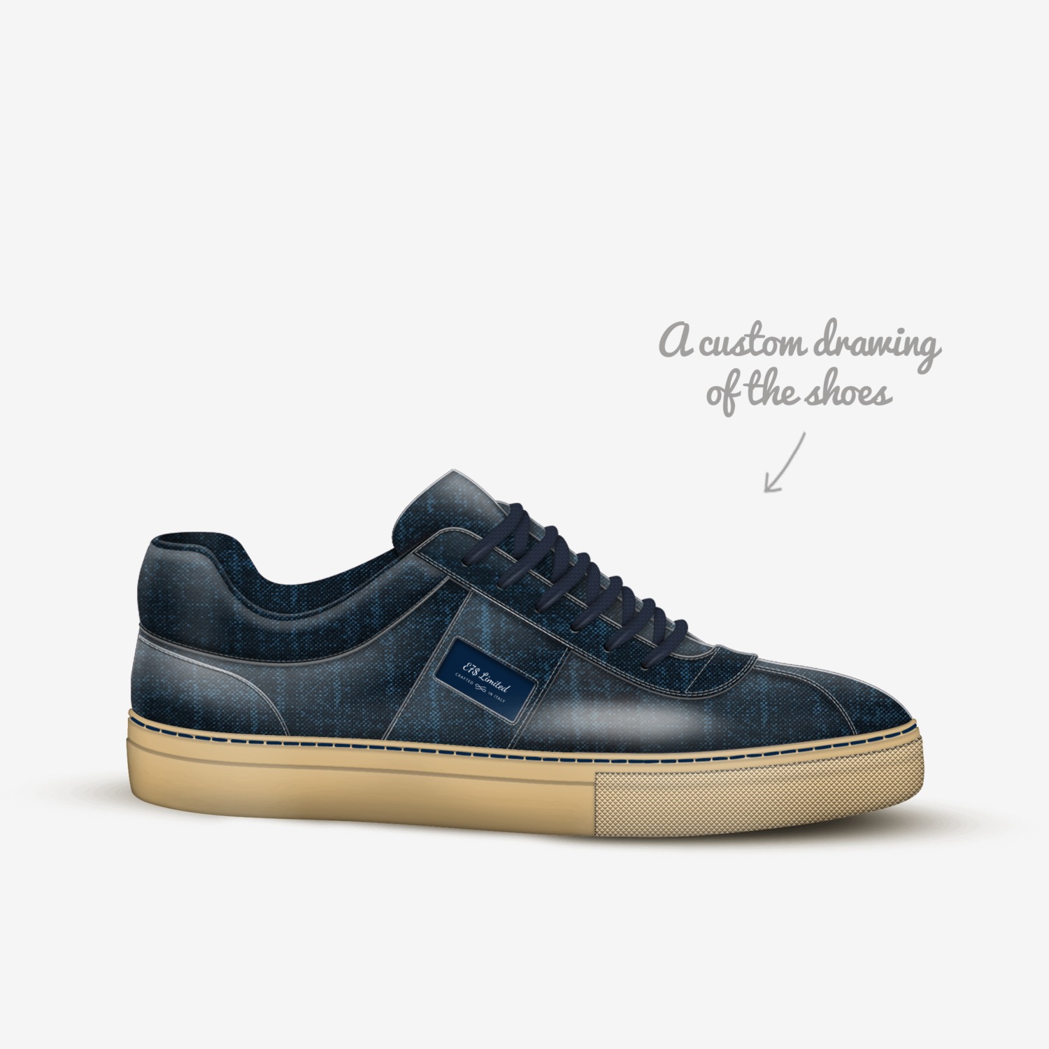 E7$ Limited custom made in Italy shoes by Lateef Williams | Sketch view