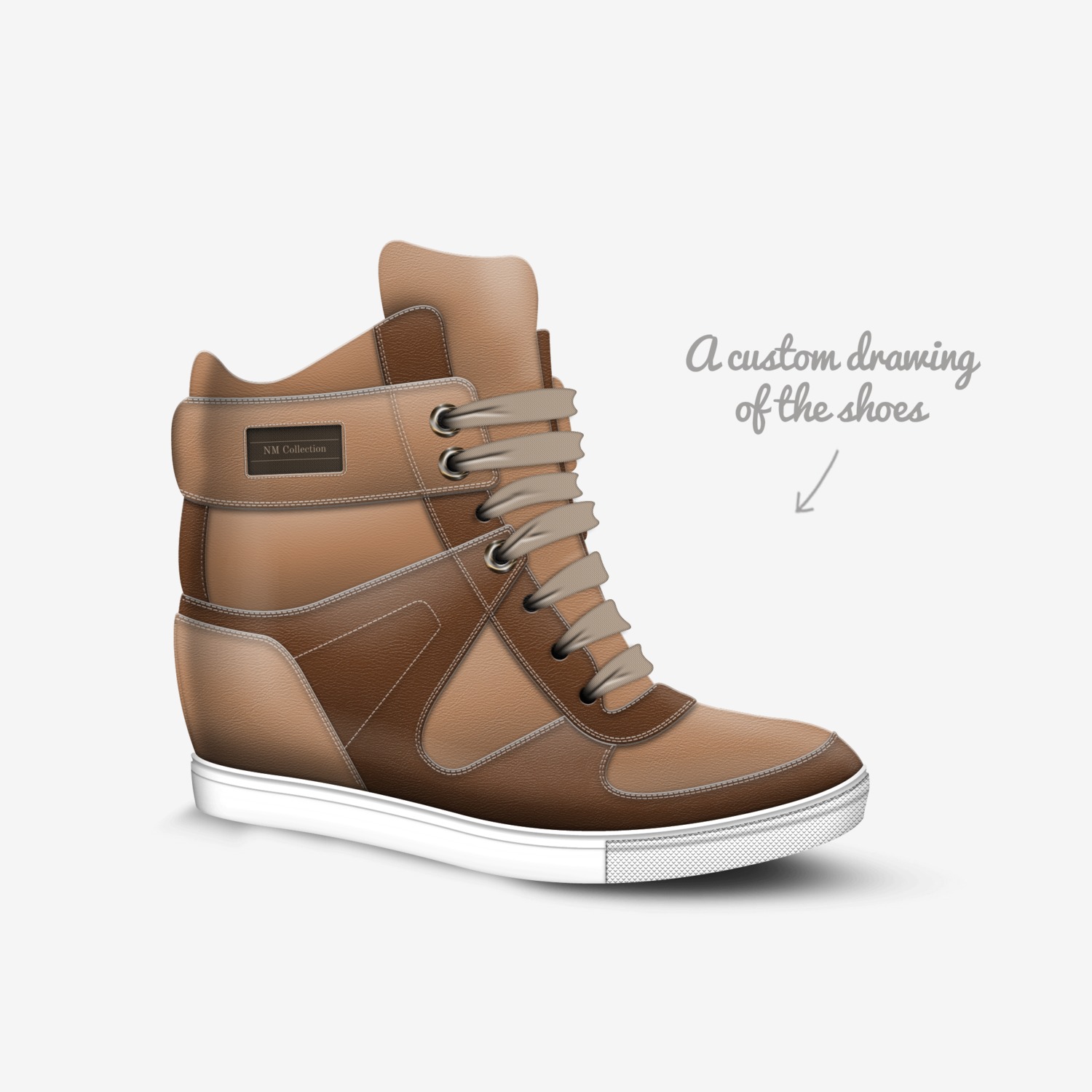 Footcandy custom made in Italy shoes by Nour Martinez | Sketch view