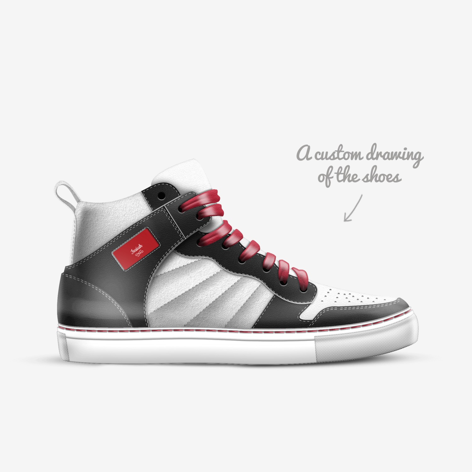 Isaiah custom made in Italy shoes by The Rmx | Sketch view