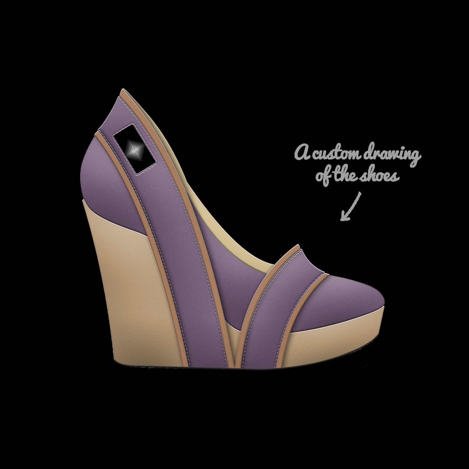 Fawn Mauve Wedge A Custom Shoe concept by Mud di Miss Unique Designer Is