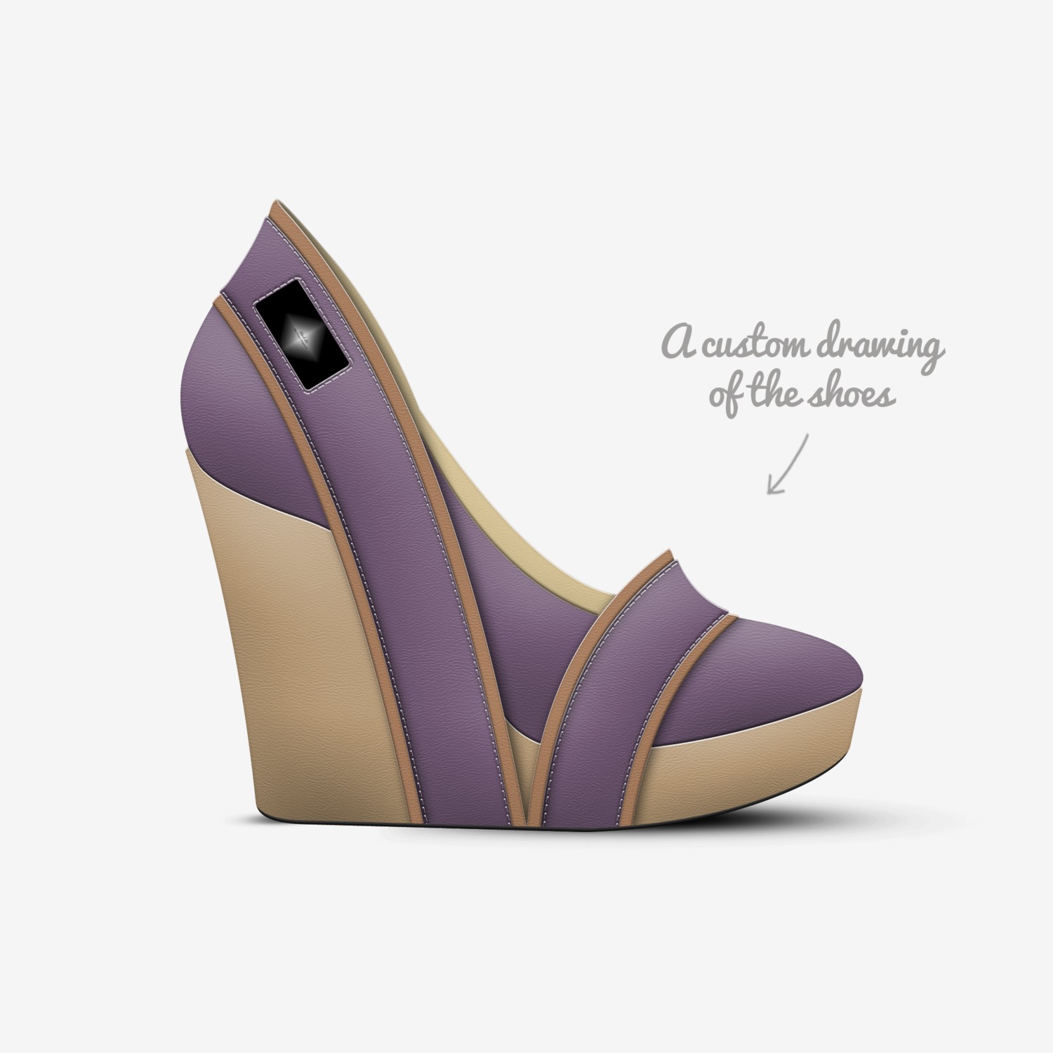 Fawn Mauve Wedge custom made in Italy shoes by Mud-di: Miss Unique Designer Is | Sketch view