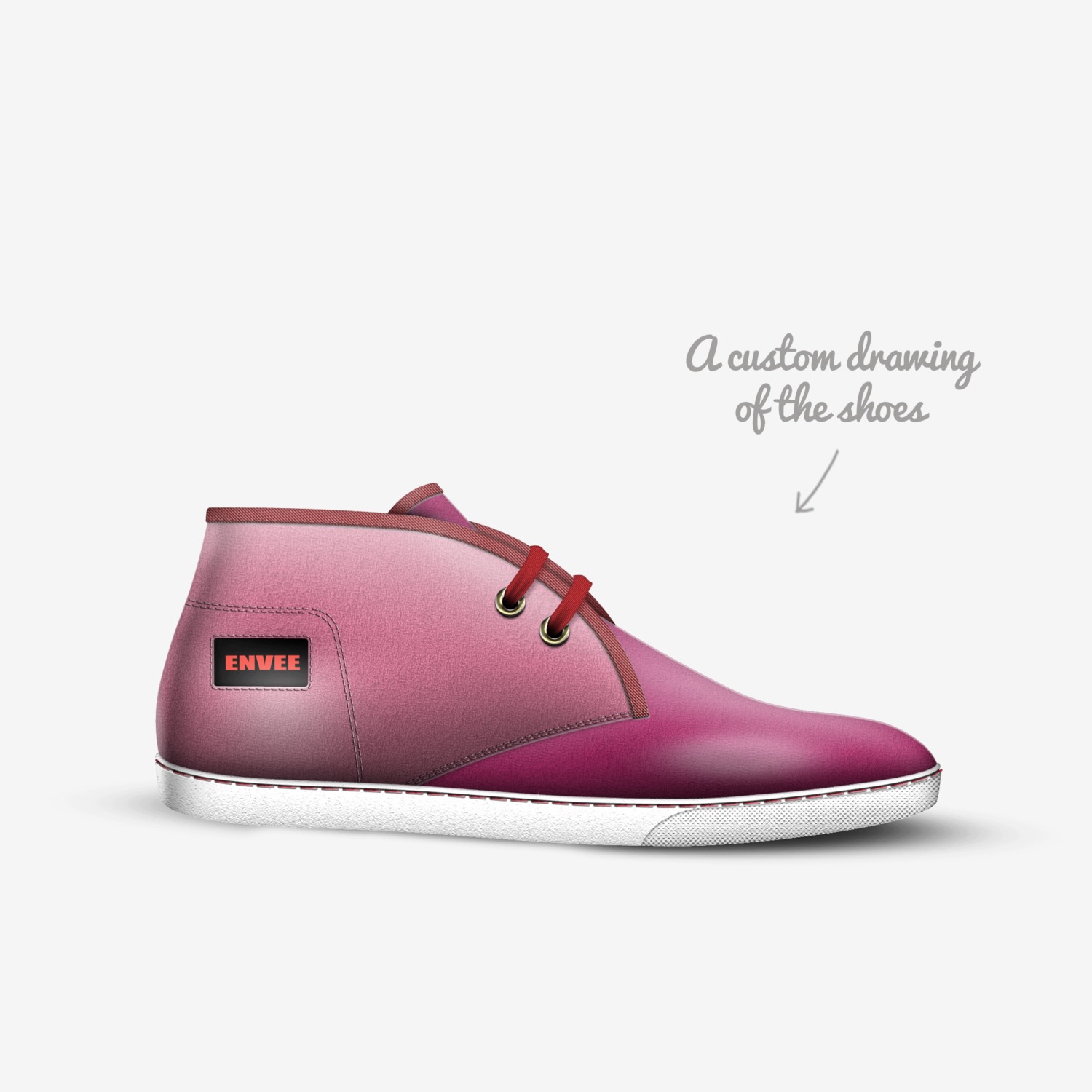 Pinky Fox custom made in Italy shoes by Putri Nordin | Sketch view