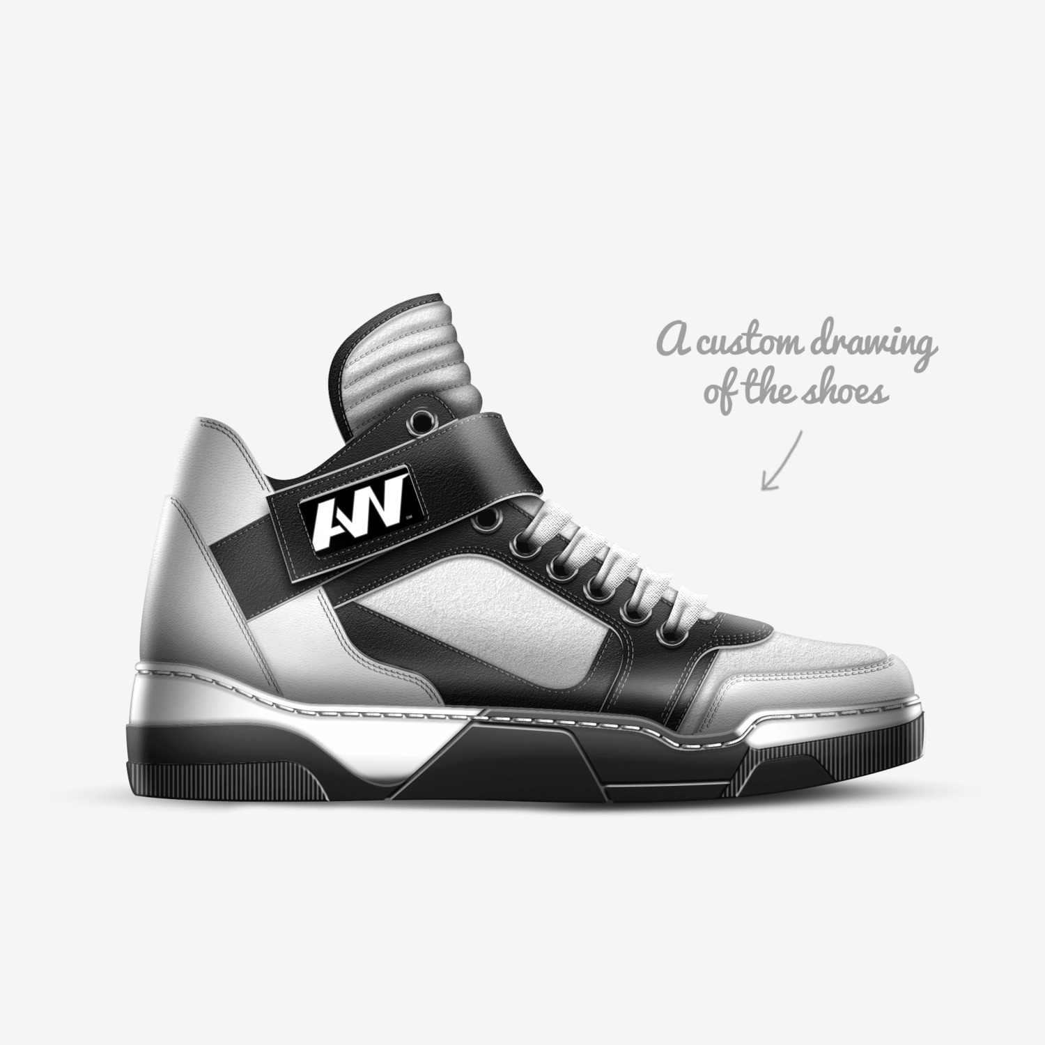 Wheezy custom made in Italy shoes by Anthony White | Sketch view