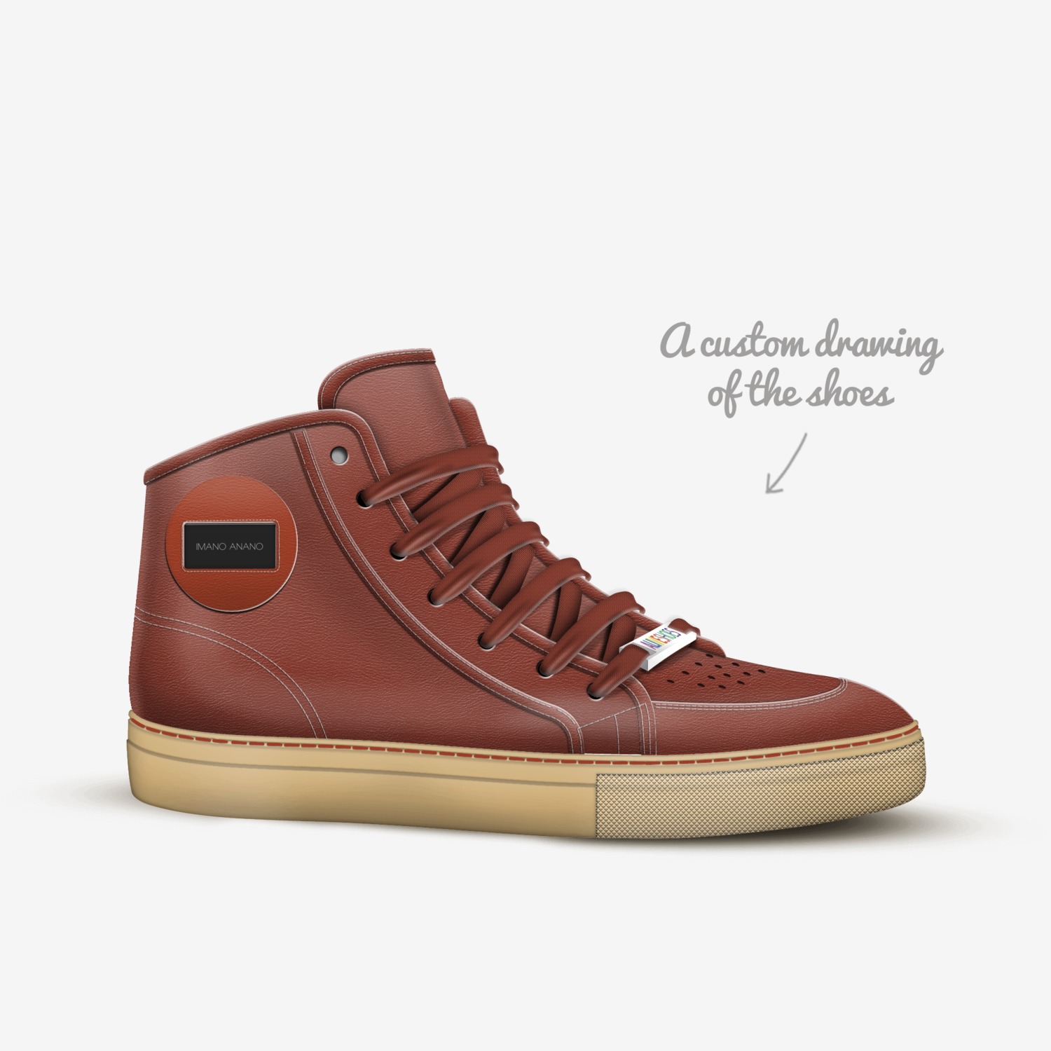 Imano Anano custom made in Italy shoes by Iman A | Sketch view