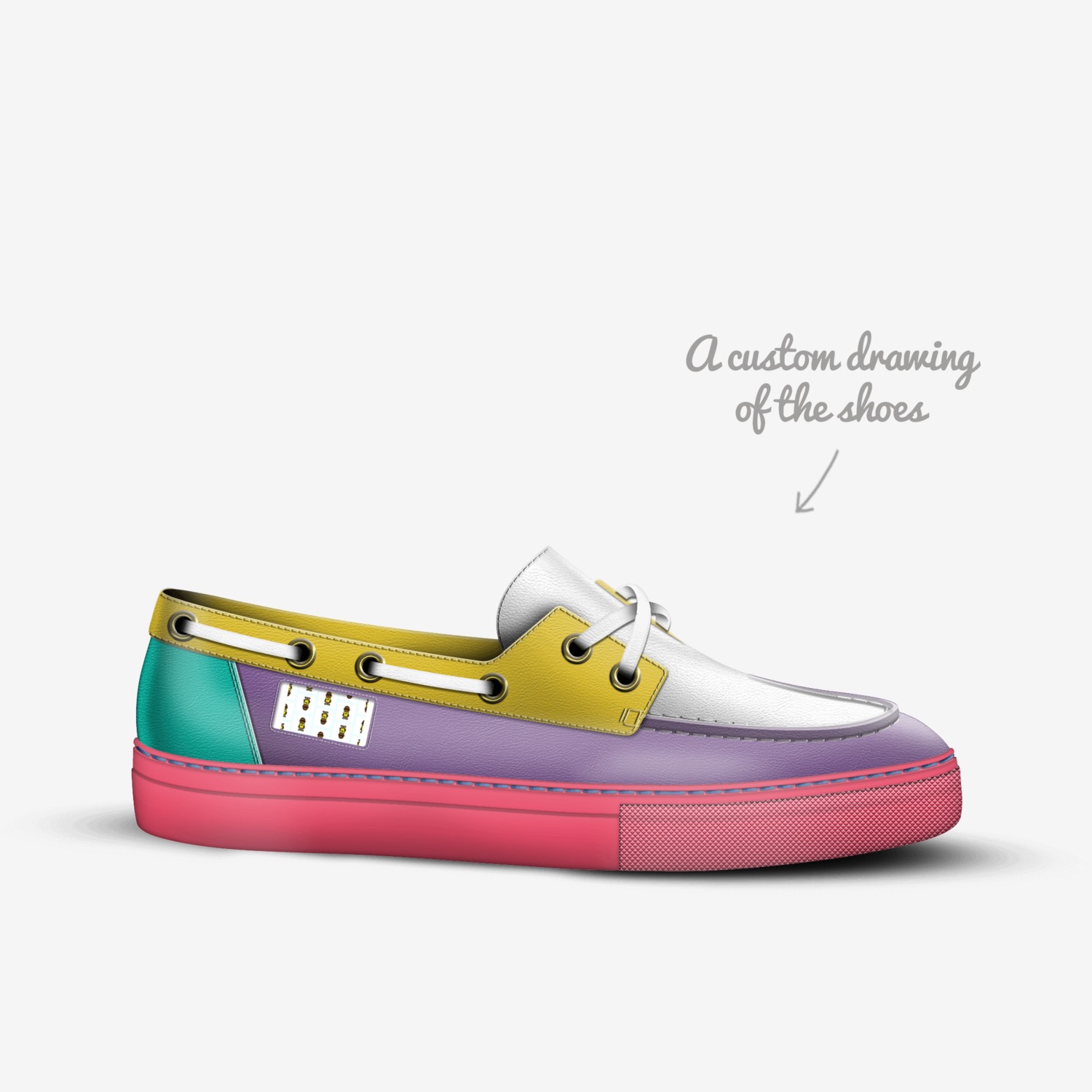 Boothville Scoobys custom made in Italy shoes by Theodore Pinkins | Sketch view