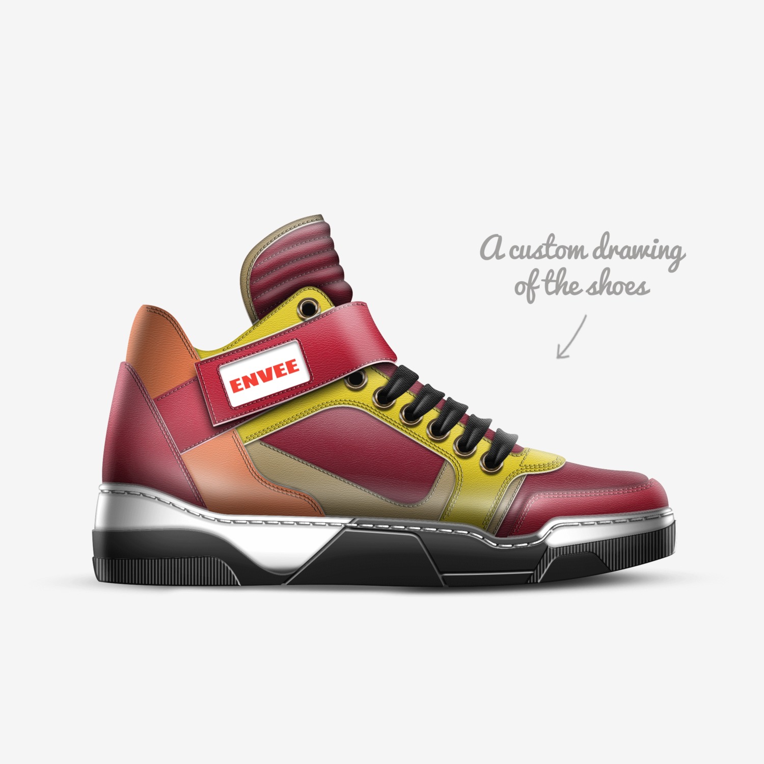 Hedge custom made in Italy shoes by Putri Nordin | Sketch view