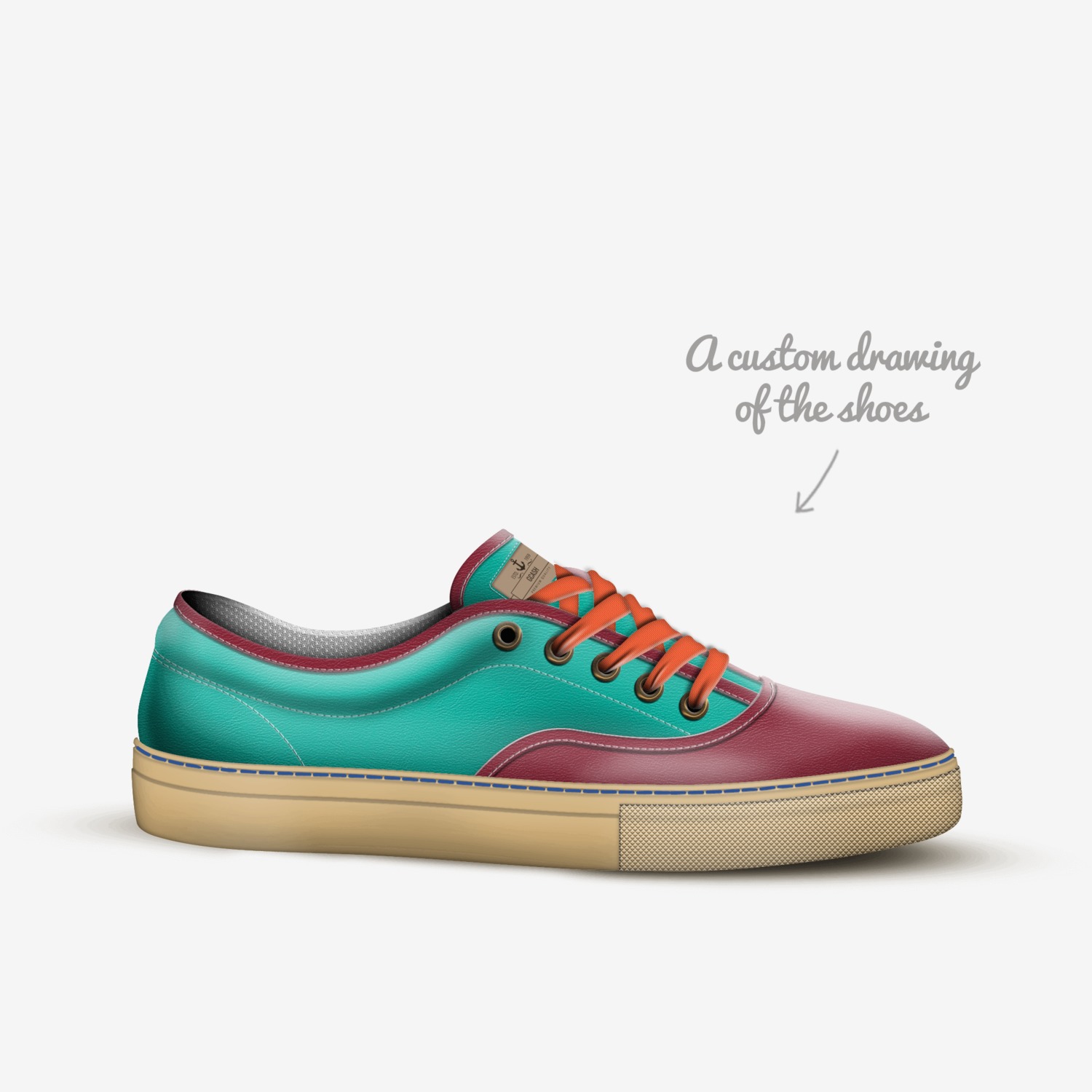 Gcash custom made in Italy shoes by Geno Cash | Sketch view