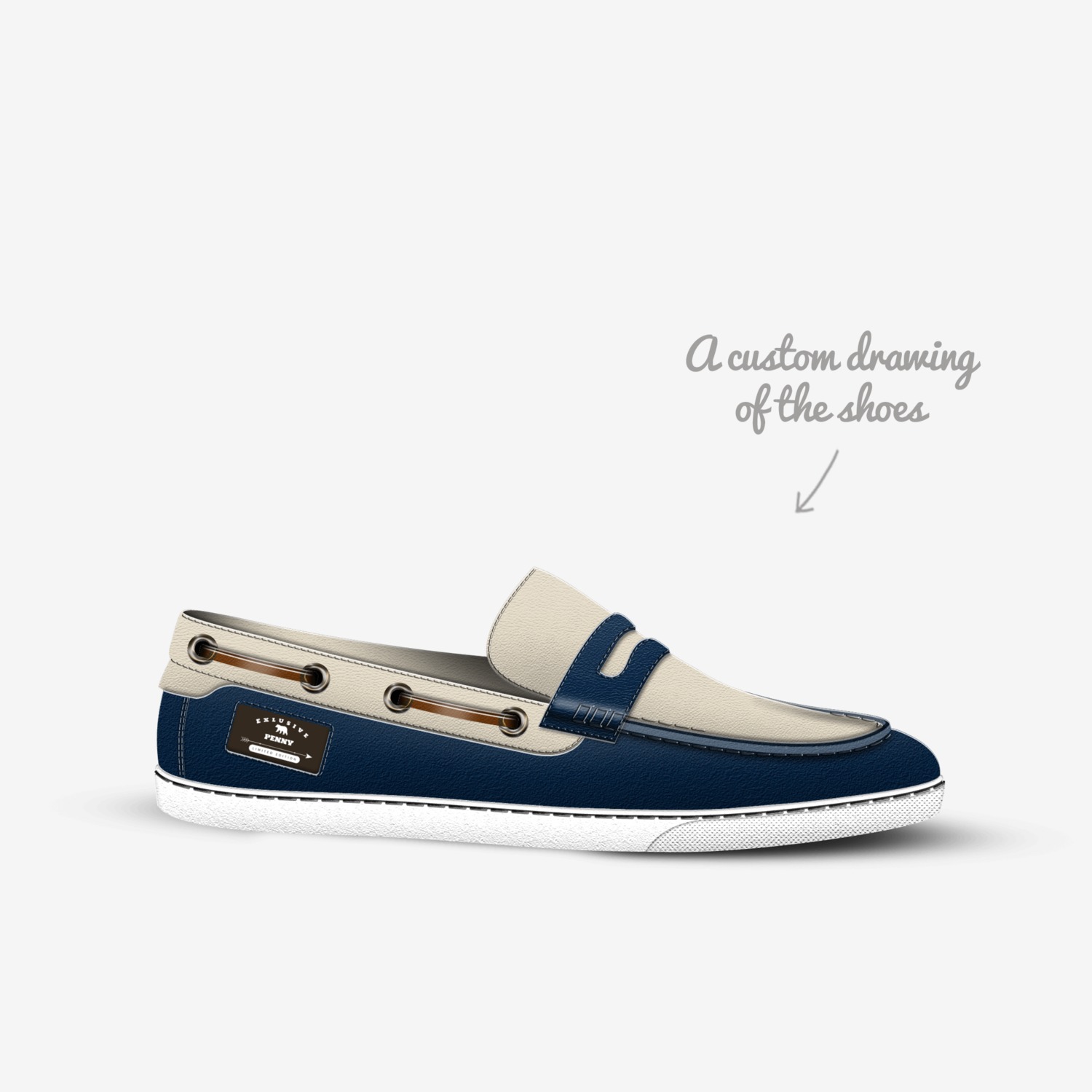 Penny custom made in Italy shoes by Gabriel Davis | Sketch view