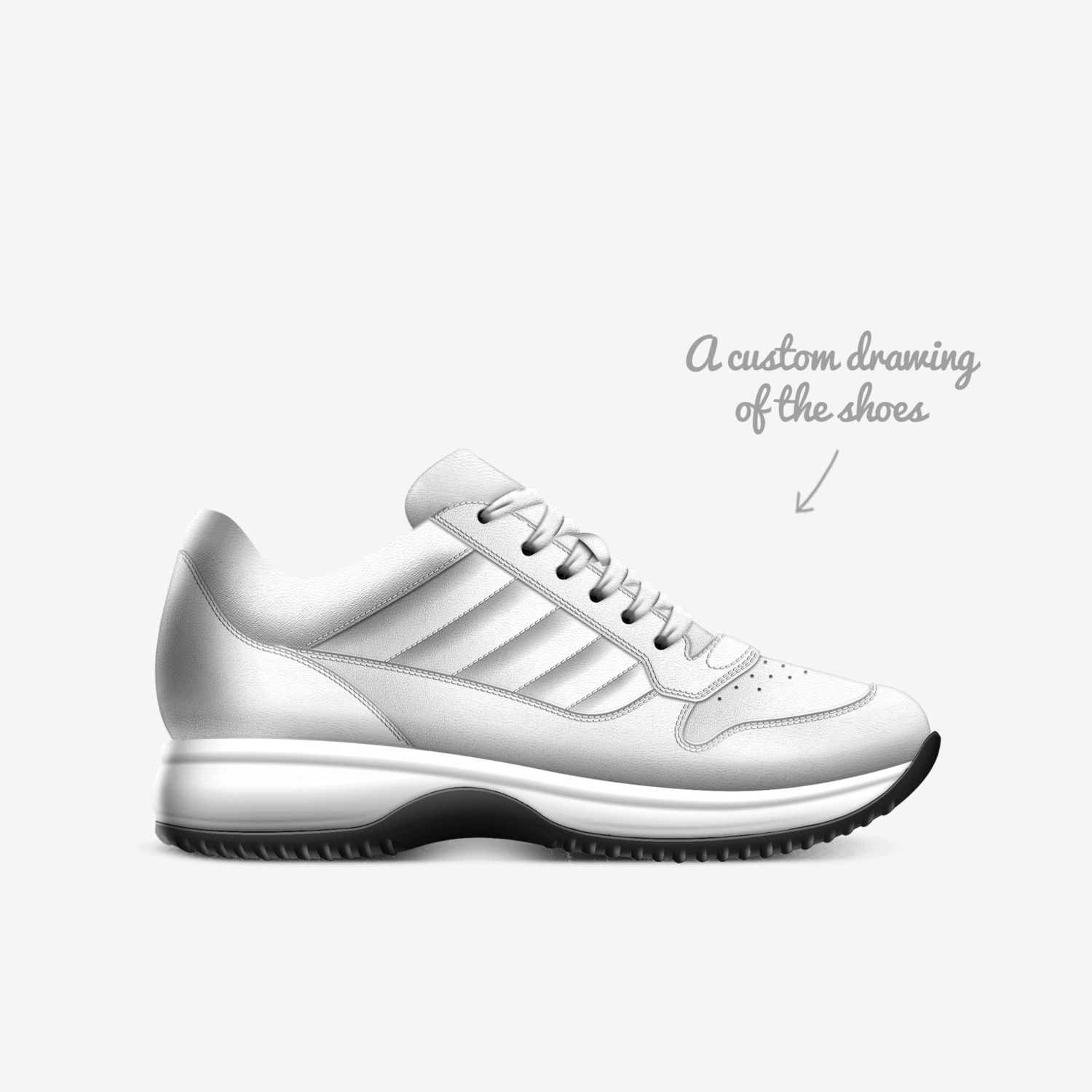 sasa custom made in Italy shoes by Michela Luna Parkle | Sketch view