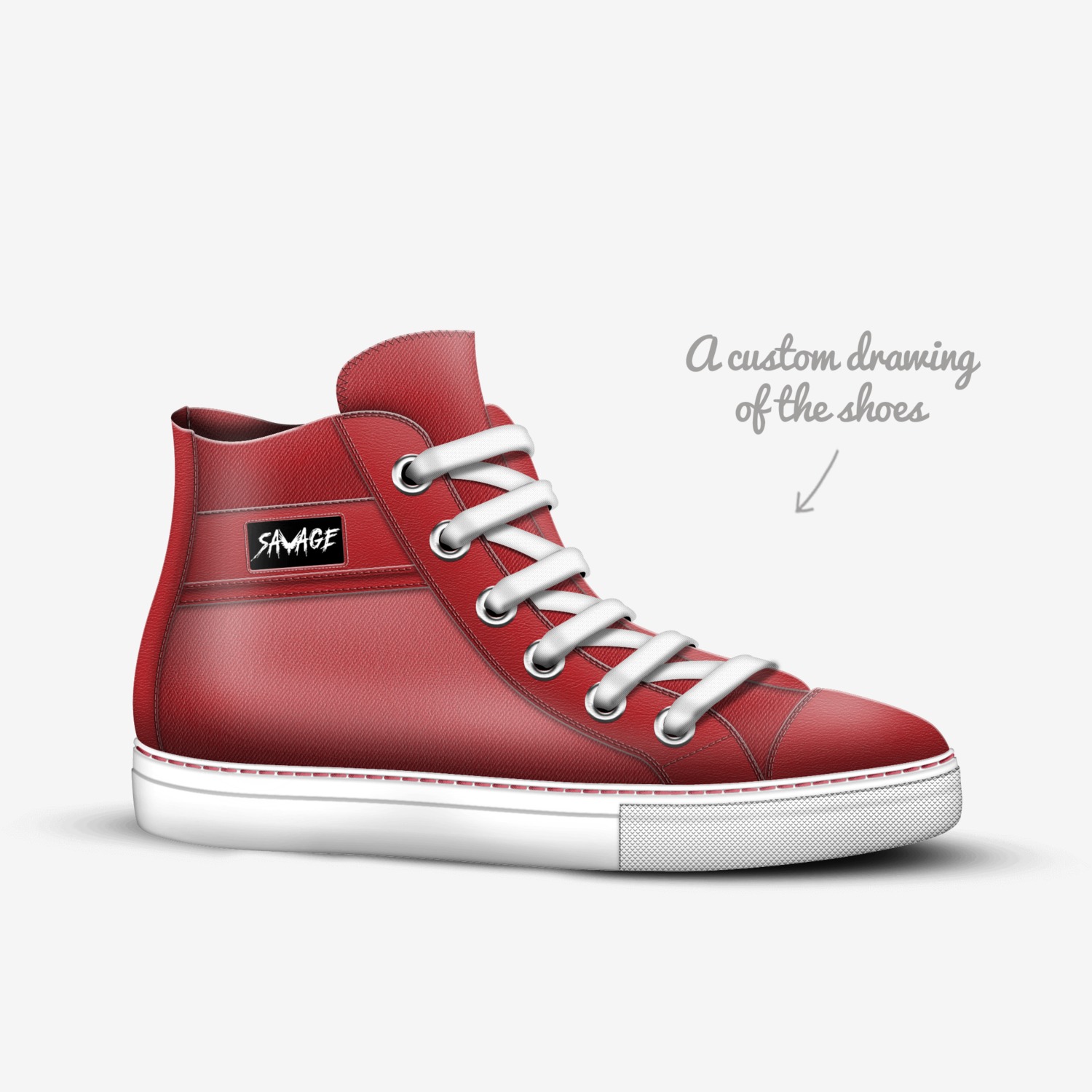 Gorillaz design custom made in Italy shoes by Savannah | Sketch view