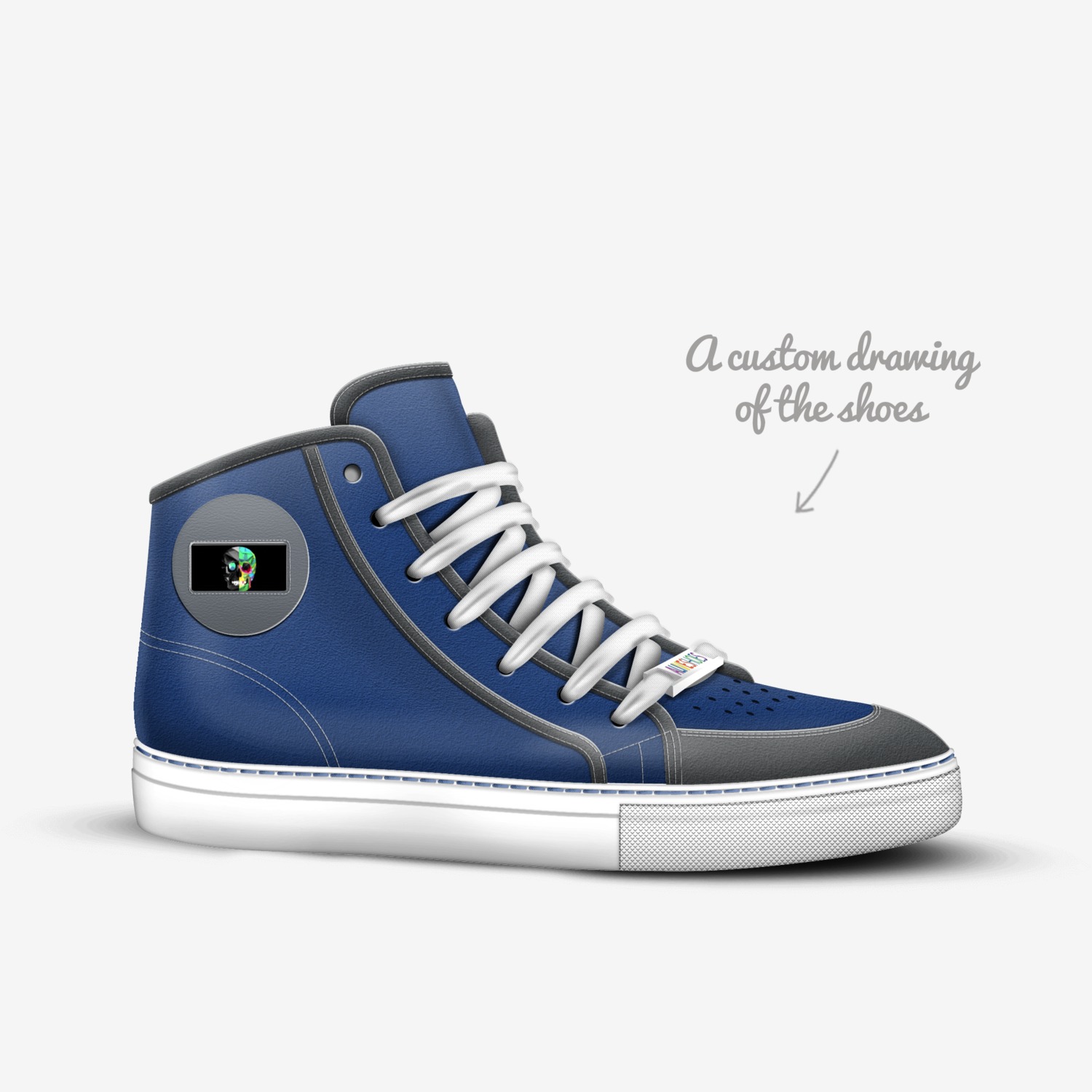 skull eclipse custom made in Italy shoes by Carlos Bangalan | Sketch view