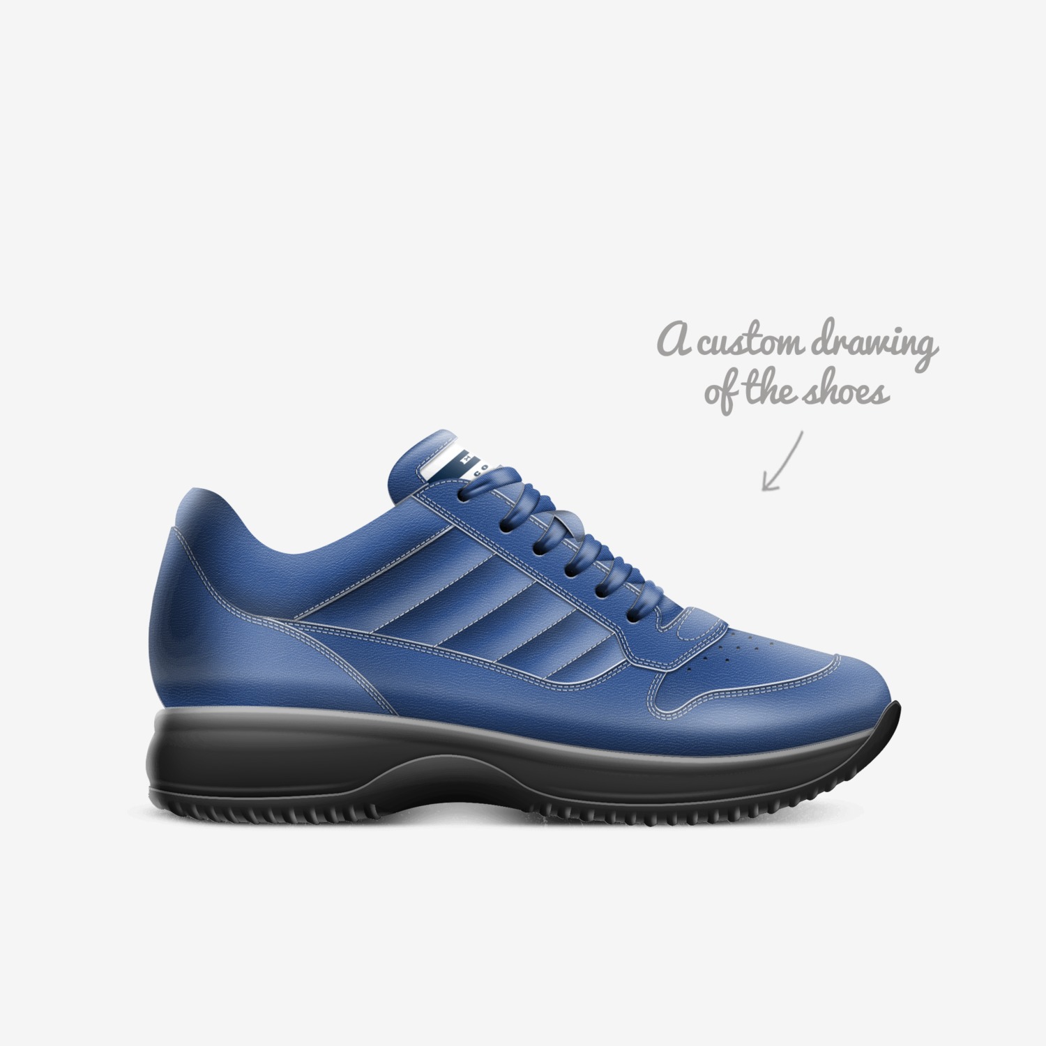 EB custom made in Italy shoes by Eddie Fortson | Sketch view